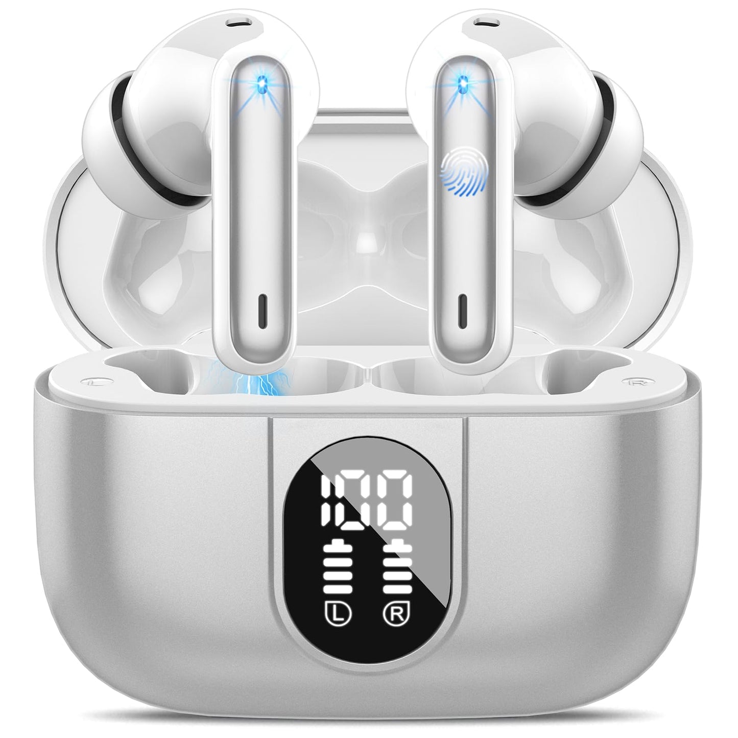 Csasan Ai Translation Earbuds Real Time,3-in-1 Buletooth 5.3 Translator Earbuds with 6 Translation Modes/164 Languages,No Subscription Required Translatior Headphones, Gray