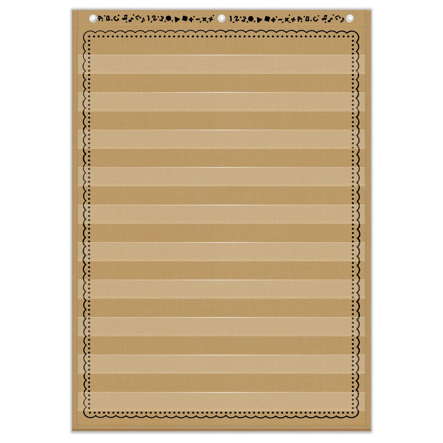 EAMAY Standard Pocket Charts, Clear 10 Pocket Chart for Teacher Lessons in a Classroom or Home Use – Fits Standard 3” Sentence Strips and Word Cards, Brown
