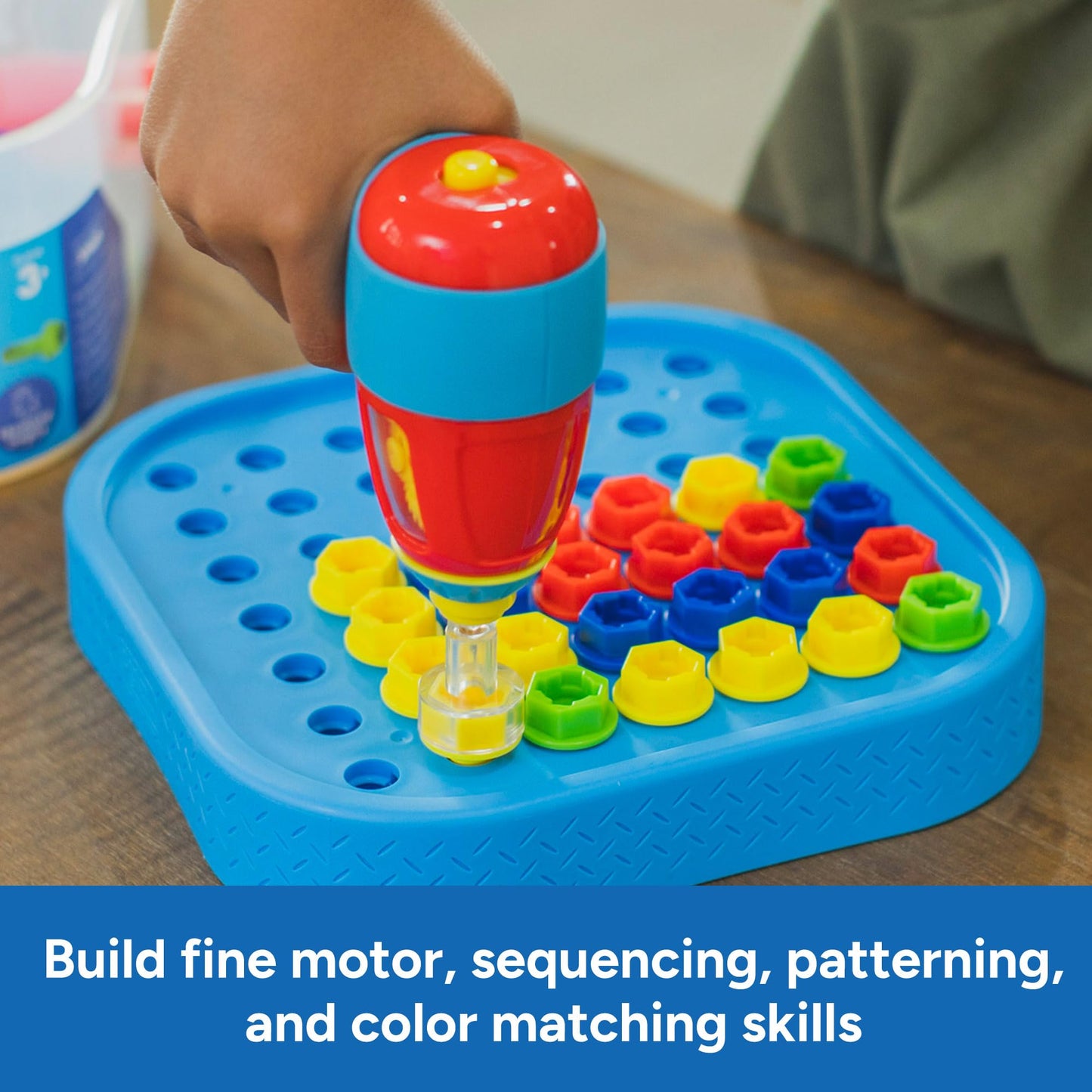 Educational Insights Design & Drill Bolt-It Bucket - Construction Toys & Toddler Tools, Kids Tool Set with Real Electric Drill Toy, Take Apart STEM Set, Building Kits and Gifts for Ages 3+