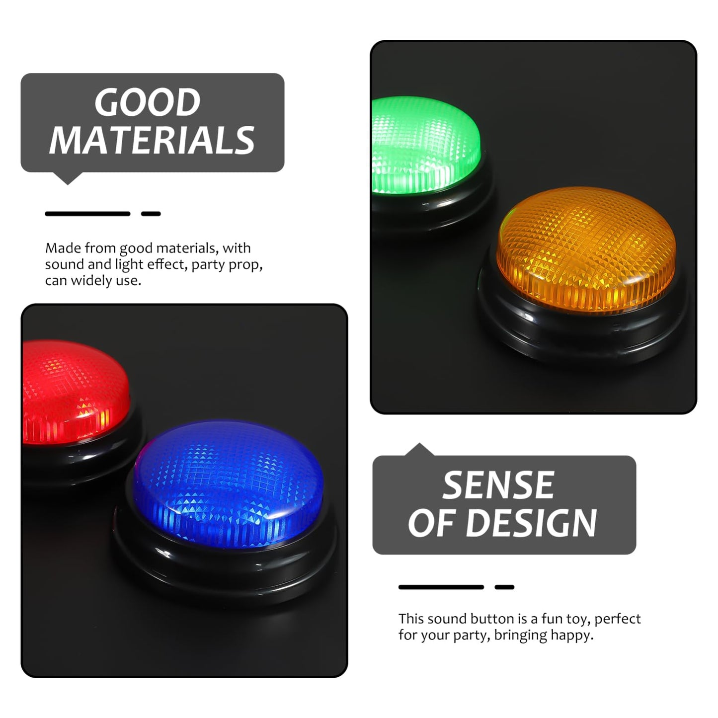 Gatuida 4-Pack Buzzers for Trivia Games, Answer Buzzers for Classroom, Game Show Buzzer Buttons with Lights and Sound for Classroom Office