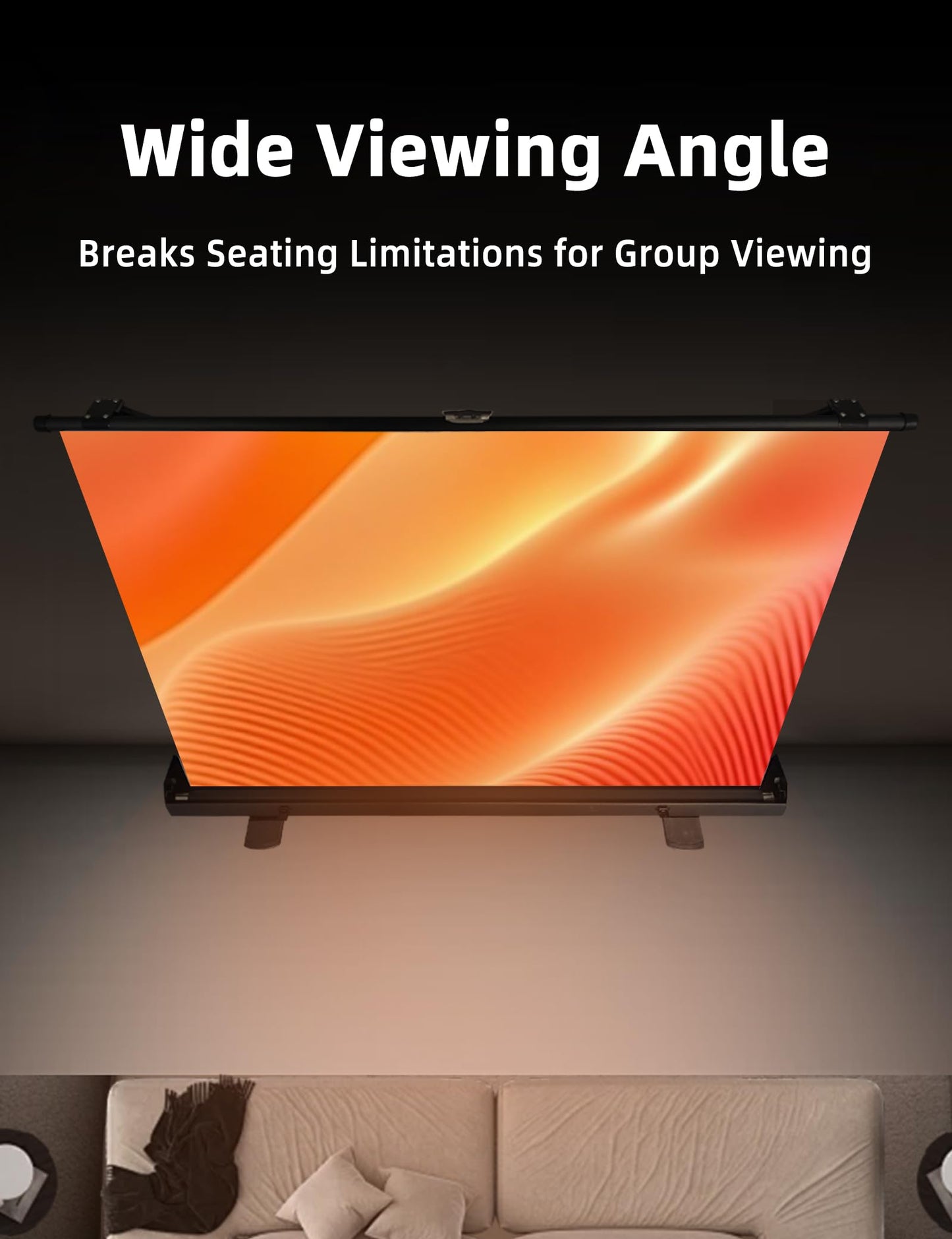 Portable Non-Tension Matte White Manual Pull Up Projector Screen,178°Viewing Angle Movie Screen,Outdoor Projector Screen Wrinkle-Free Design for Backyard Movie Night(100 in/16:9)