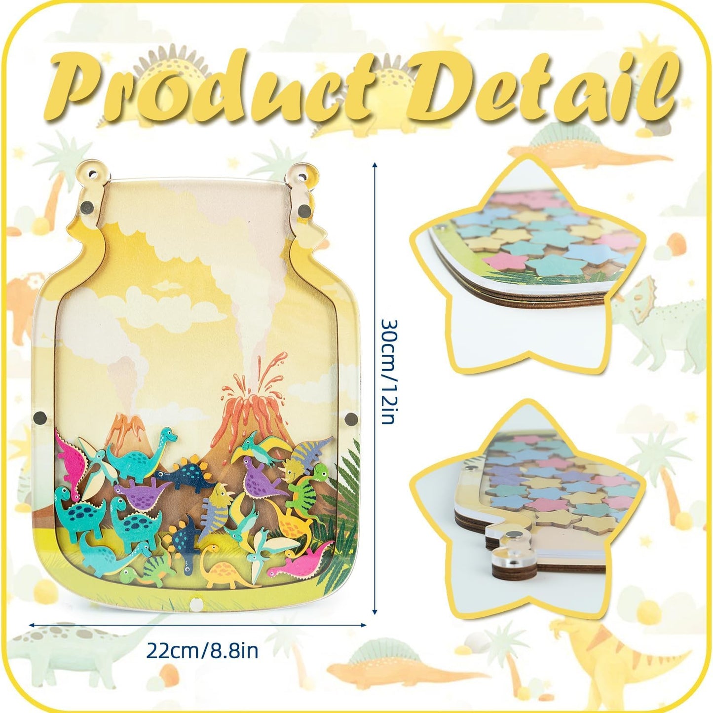 102 Dinosaur Reward Jar for Toddlers Reward Chart for Kids Back to Shcool Dinosaur Behavior System Chart Jar for Chiildren 8.8" X 12" Incentive Behavior Jars for Boys Girls School Classroom Students