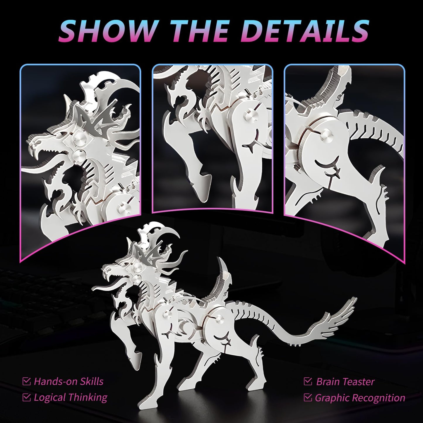 3D Metal Puzzles,3D Metal Puzzle for Adults,Mechanical Model Kit Baize,Steel 3D Puzzles Stainless Steel Ornaments for Adults Home Decor Art Craft Gifts Toys.