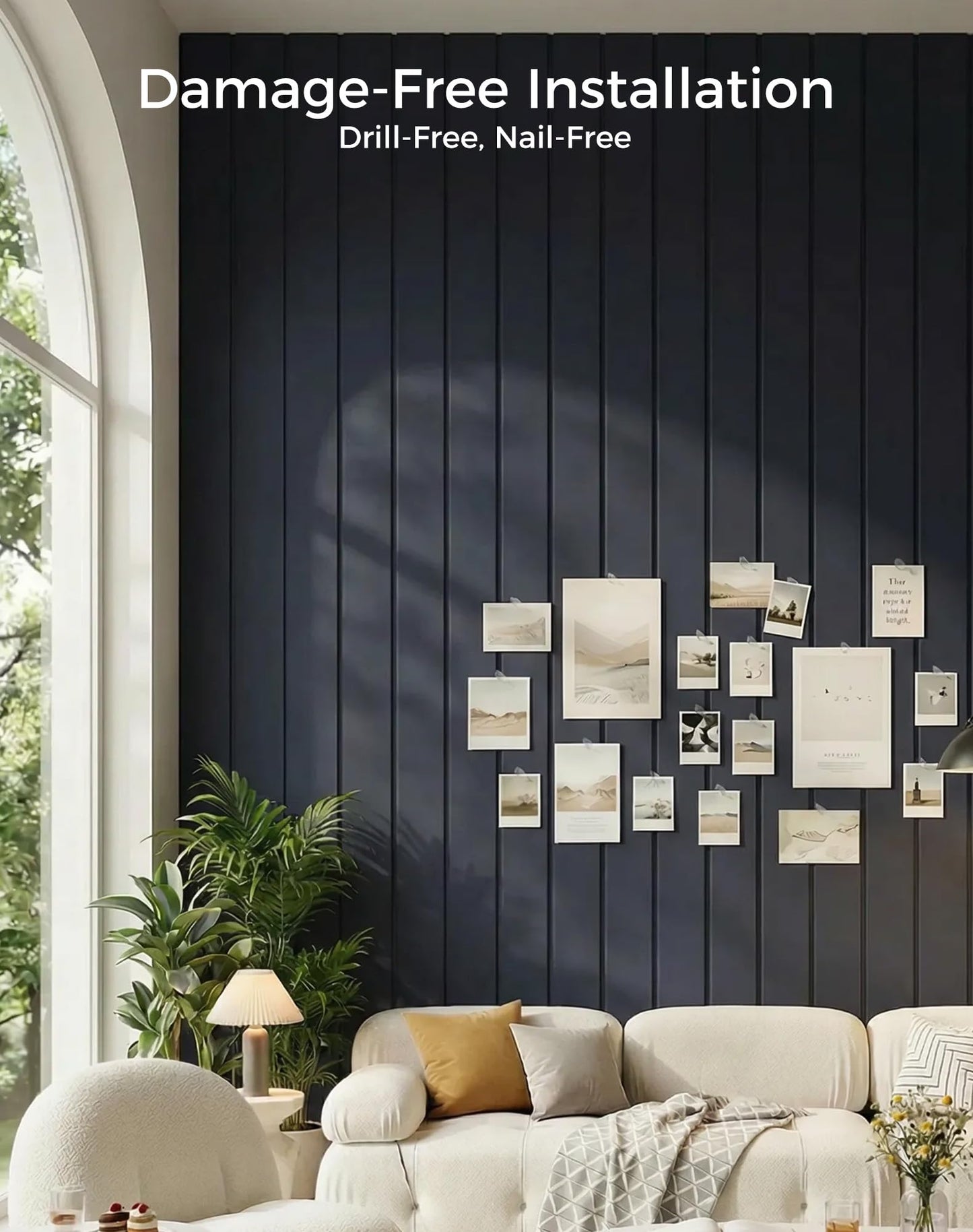 Aothia 12-Pack Felt Bulletin Board Tiles - 48x36 Modular Pin Board for Walls, 0.2" Thick Cork Board Alternative for Office & Classroom, 70 Adhesive Tabs & 40 Pushpins Included (Navy Blue)