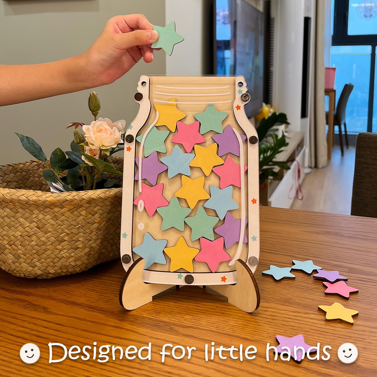 Magnetic Reward Jar for Kids, Classroom Reward System, Star Reward Jar, Incentive Good Behavior Responsibility Chart, Potty Training Rewards, Behavior jar for Boys Girls (Star)