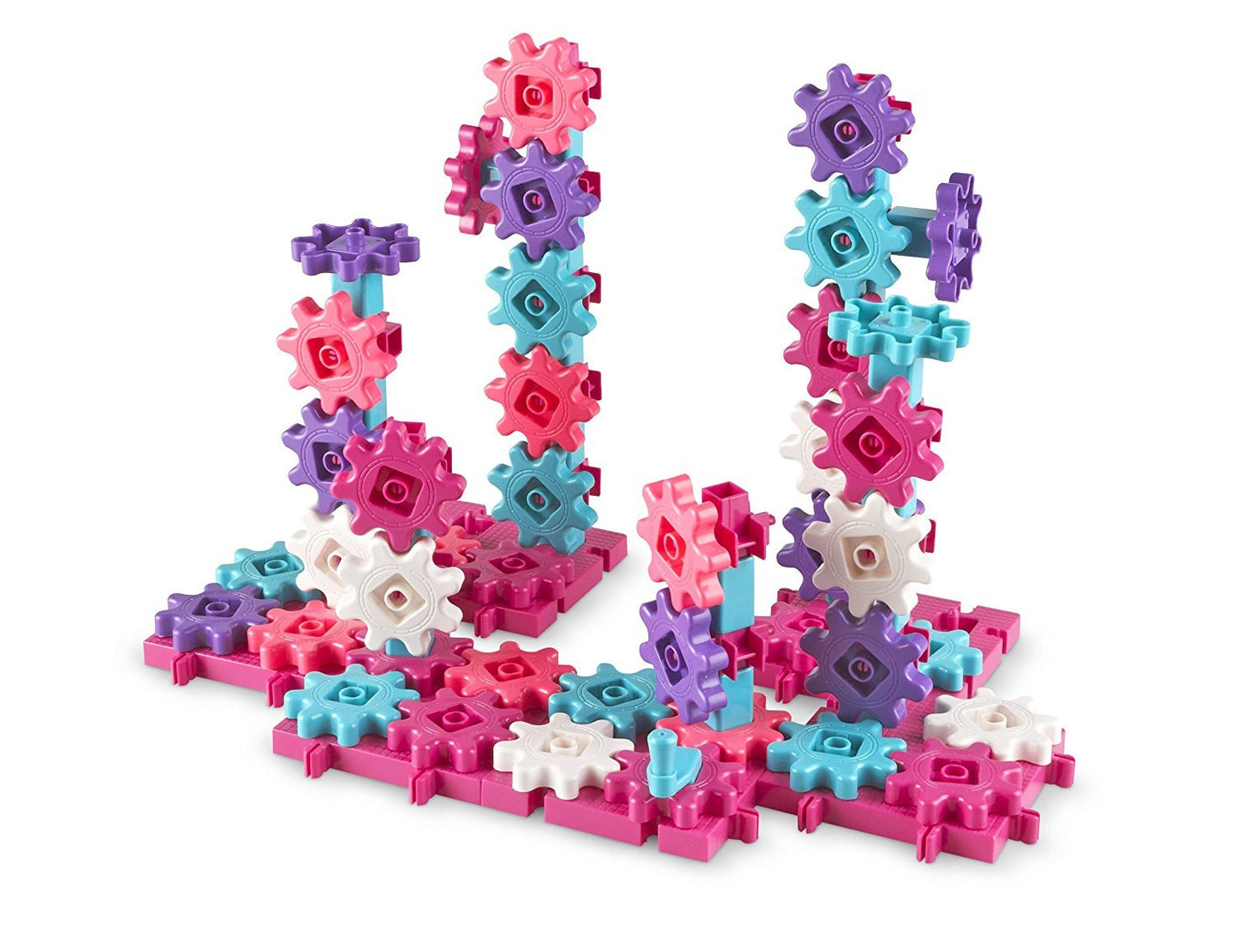 Learning Resources Gears! Gears! Gears! Deluxe Building Set Pink - Toddler Building Toys, STEM Activities, Fine Motor Skills, Critical Thinking, Birthday Gift Idea for Girls and Boys