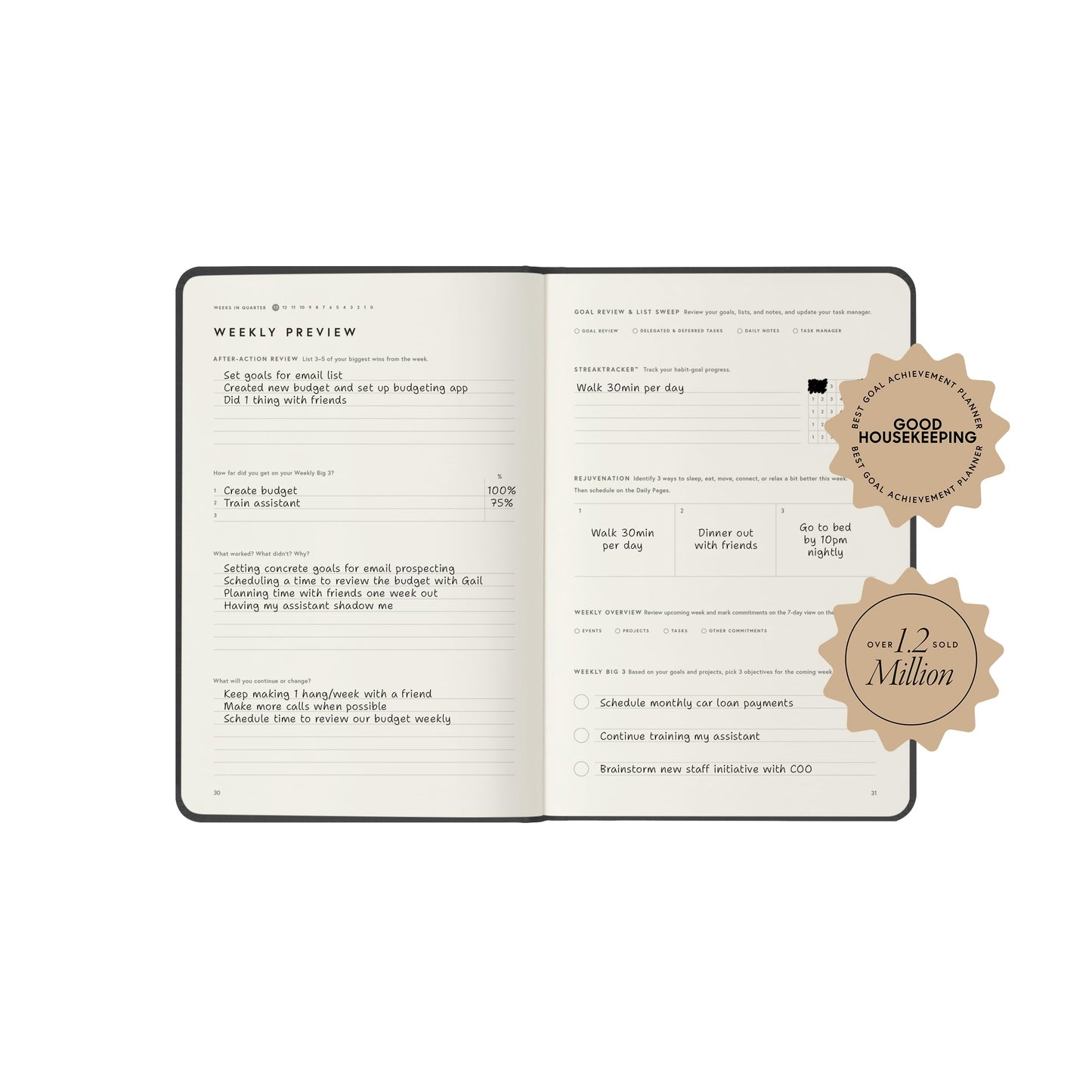 Full Focus Sienna Linen Planner by Michael Hyatt - The #1 Daily Planner to Set Annual Goals, Increase Focus, Eliminate Overwhelm, and Achieve Your Biggest Goals - Hardcover