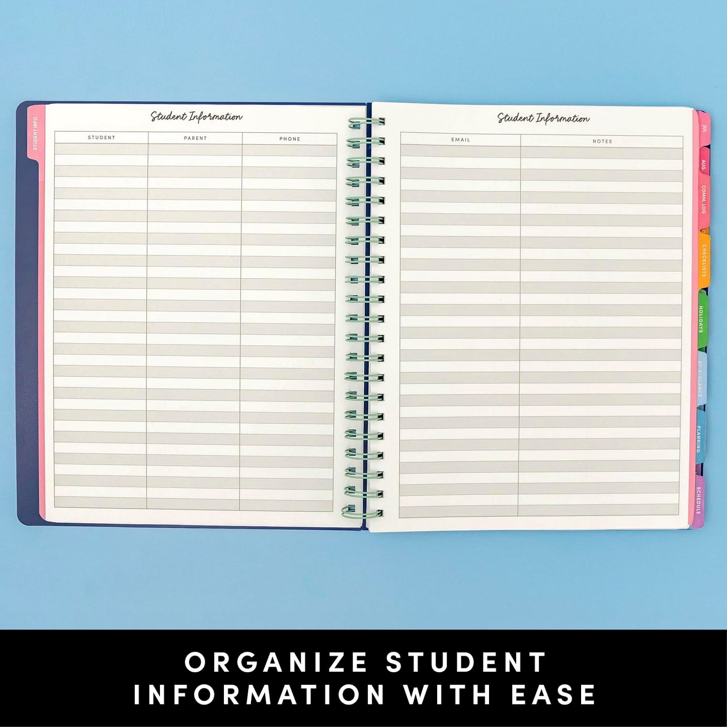PAPERAGE Teacher Planner, Weekly & Monthly Academic Planner & Calendar, 12-Months, July 2026 - June 2027, (9.5" x 11"), Teacher Lesson Planning Book with Tabs, Stickers & Inner Pocket, Sage Green
