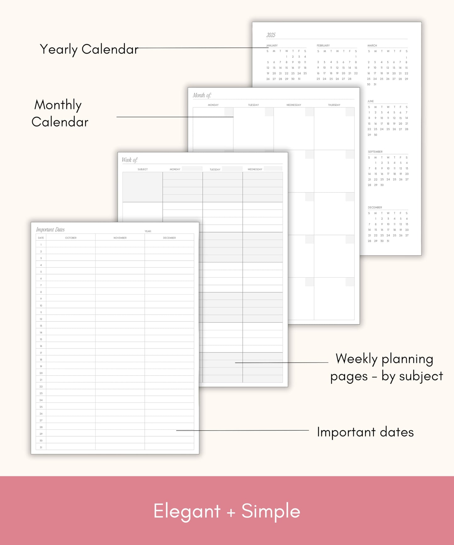 Lamare Teacher Planner 2026-2027 – Hardcover Undated Planner & Lesson Planner Book for Teachers with Class Schedule, Student Info & Weekly Planning - 8x11"