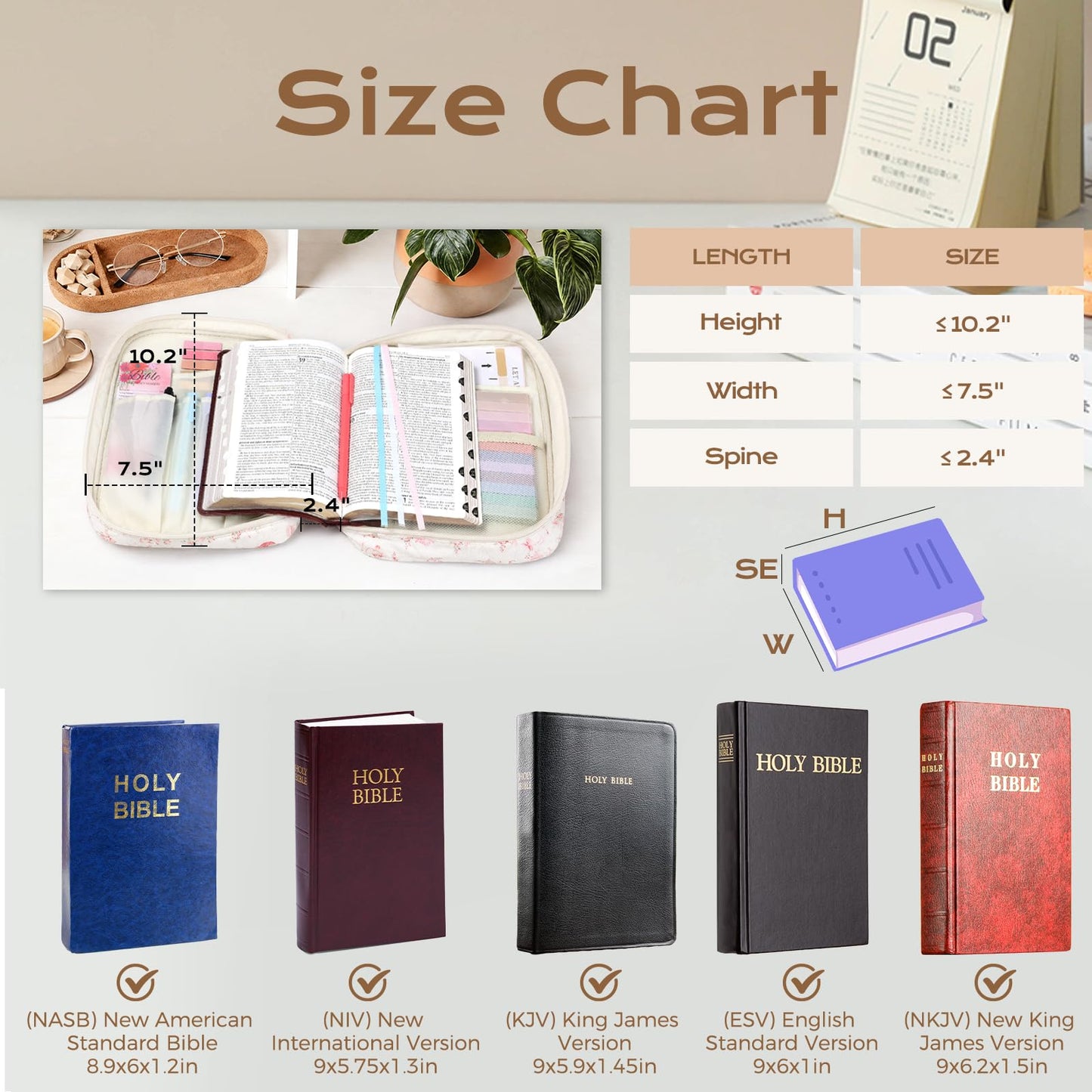 XKDOUS Bible Cover for Women Church Book Holder Quilted Carrying Case with Handle, Tabs, Study Supplies Portable Bible Bag Journaling Kit Christian Gifts for Mom Lady