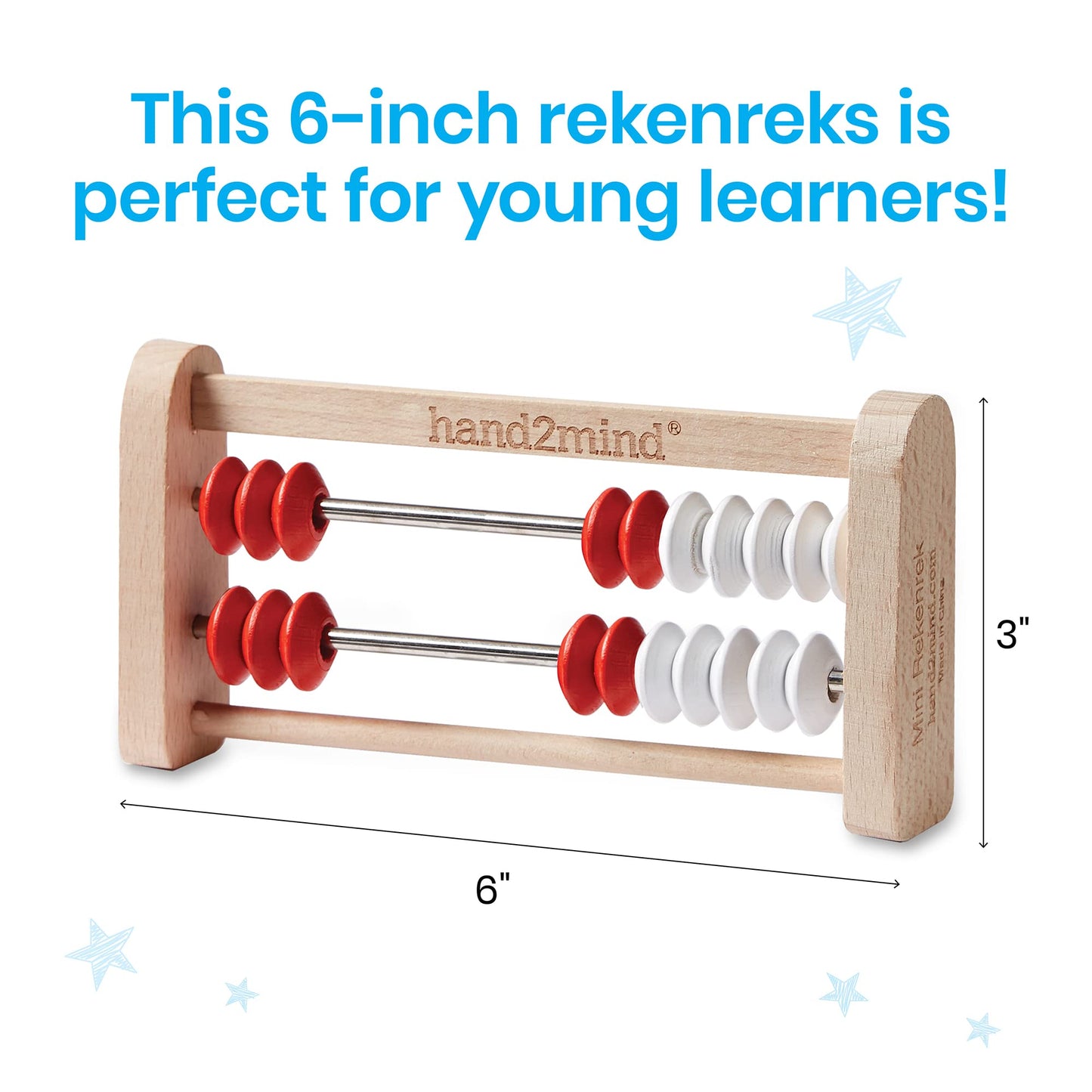 hand2mind Mini 20-Bead Wooden Rekenrek, Number Rack for Kids, Abacus for Kids Math, Counting Beads, Math Manipulatives, Elementary Teacher Must Haves (Set of 4)