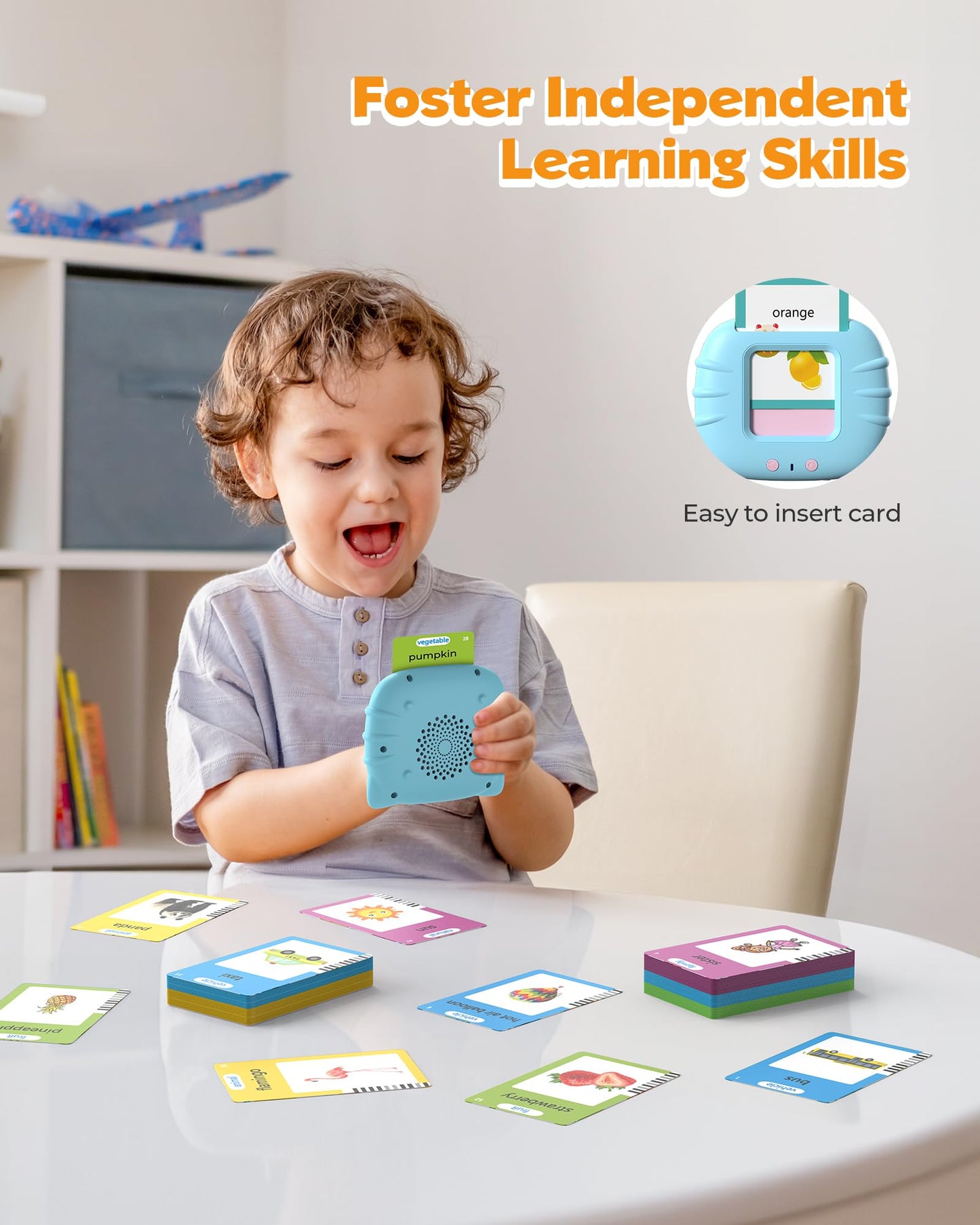 Airbition 510 Words, Talking Flash Cards for Toddler 1 2 3 4 Year Olds, Language Learning Toys, Pocket Speech Therapy Toys, Montessori Tools with 31 Themes, Children's Sensory Device