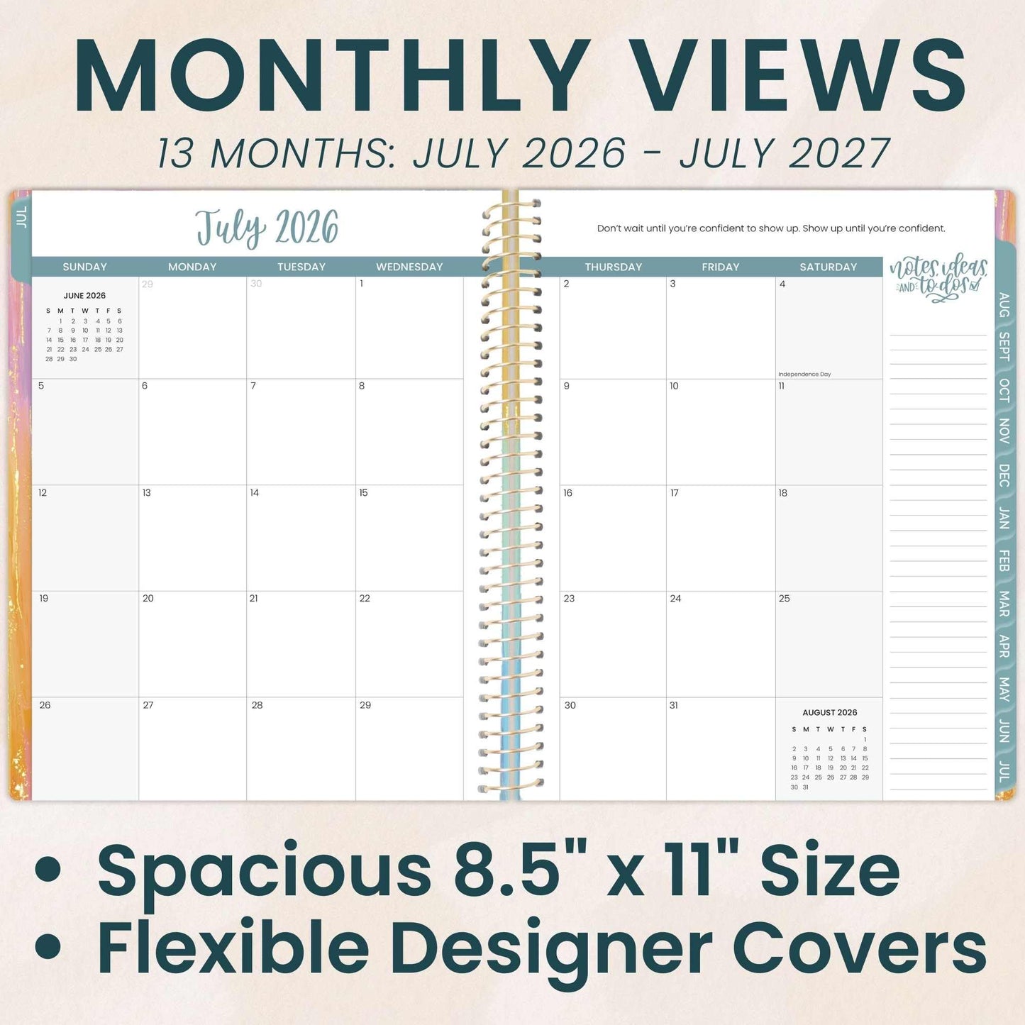 bloom daily planners 2026-2027 Planner (8.5” x 11") 13 Month Academic Year Organizer (July 2026 - July 2027) - Weekly & Monthly Agenda Book with Stickers & Tabs - Creating a Life I Love