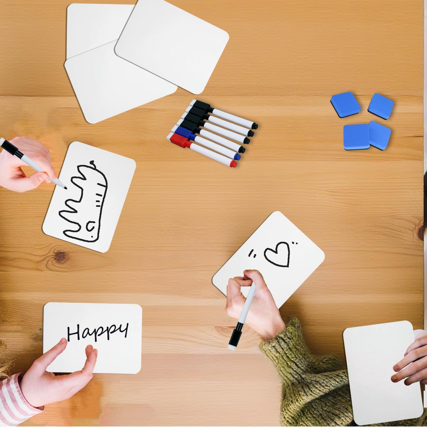 12 Sets Dry Erase Board 5'' x 7'' Mini White Boards Double Sided Small Whiteboard with Whiteboard Eraser and Marker Pens for Office Supplies Teacher Gifts