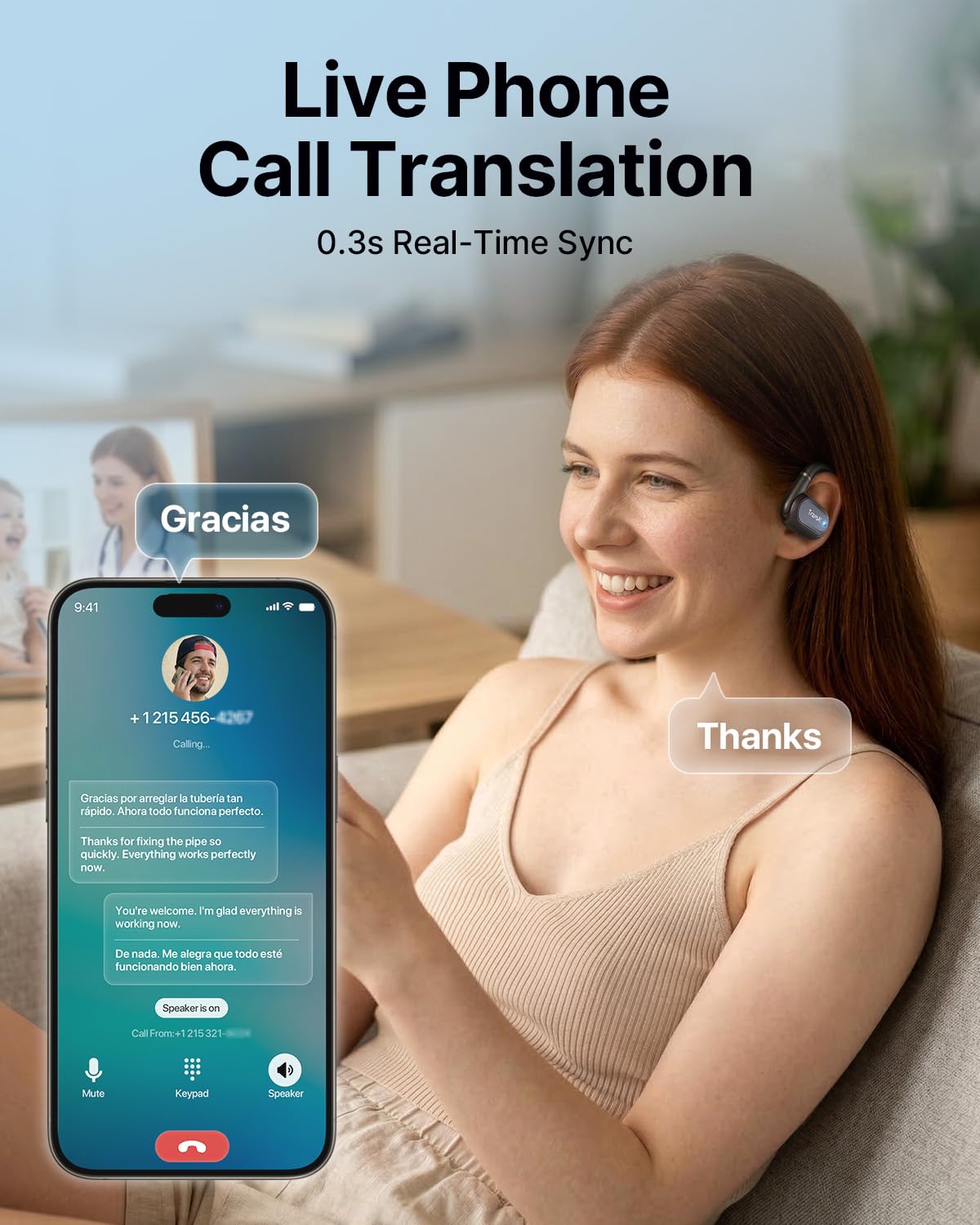 AI Translation Earbuds Real Time 157 Languages Translator Ear Buds Interpreter Earphones, Open-Ear Comfort Support Playing Music Phone Calls, Audifonos Traductores Inglés Español for Travel Business