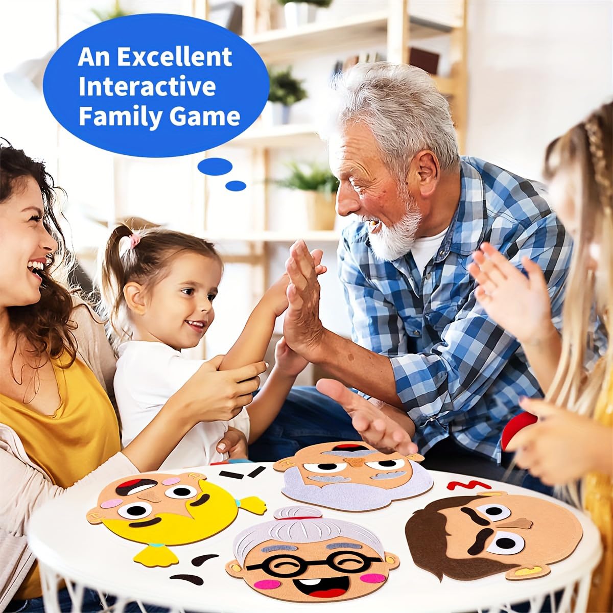 WOBOX 113 Pcs Emotion Learning Felt Board Set for Kids, Montessori Sensory Toys, Interactive Storytelling Kit with 6 Facial Expressions, Early Education Tool for Toddlers