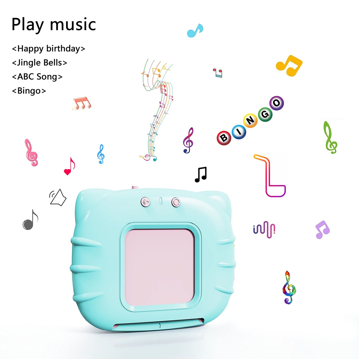 Lapare Spanish and English Bilingual Audible Flash Cards Toy with Music, Learn Spanish and English for Kids, Niñas, Niños, Bebes