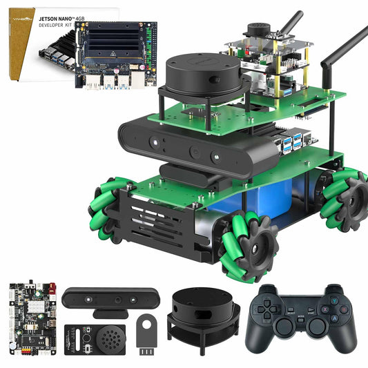 Yahboom ROS2 Robotic Kit AI Camera Python Programming Mecanum Wheel Chassis Car Depth Camera ORBSLAM2+Octomap Mapping for Jetson Nano