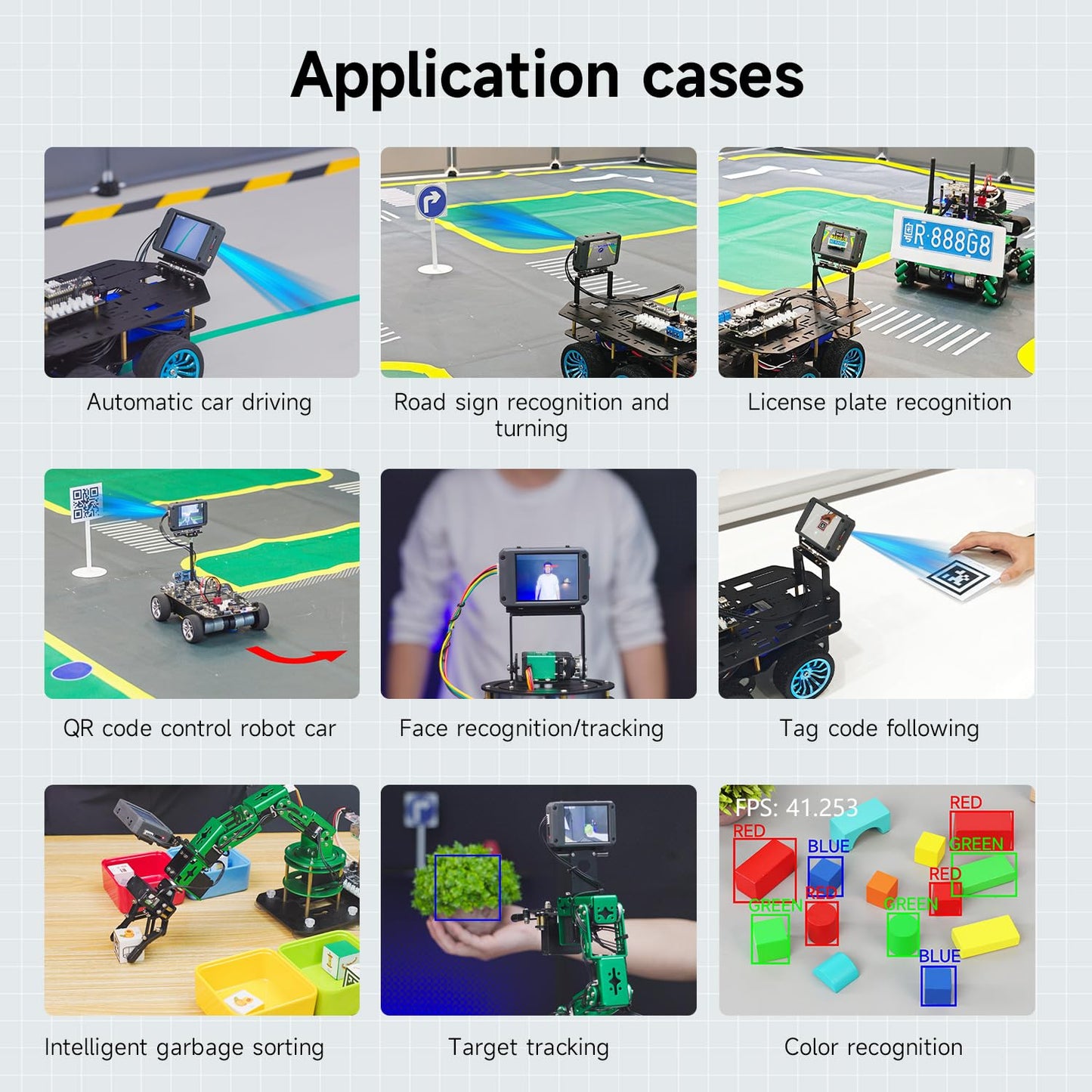 Yahboom K230 AI Development Board 1.6GHz High-performance chip/2.4-inch Display/Open Source Robot Maker Python, Supports AI Visual Recognition CanMV Sensor (with Heightened Bracket)