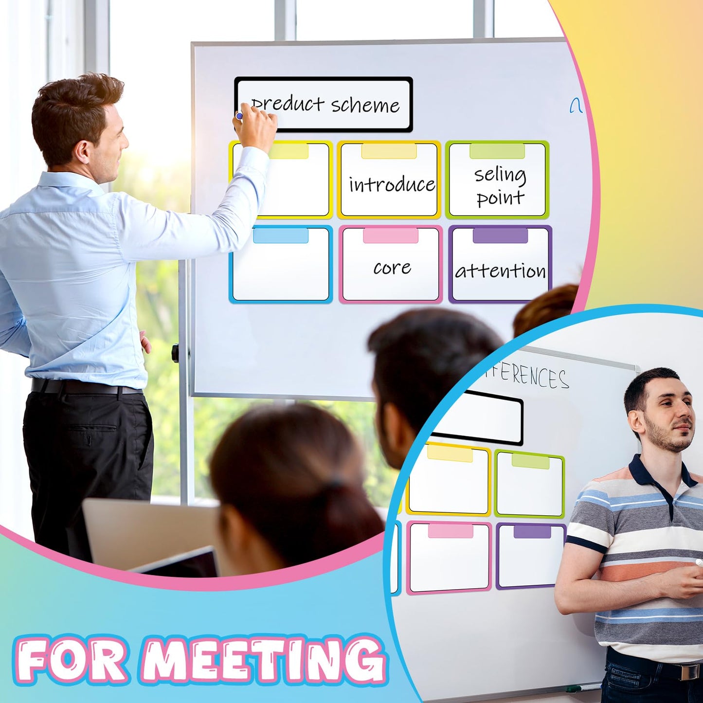 Qilery 7 Pcs Magnetic Write Wipe Organization Chart Magnetic Dry Erase Label Classroom Organization Teacher Objectives for Classroom Whiteboard Goal Target