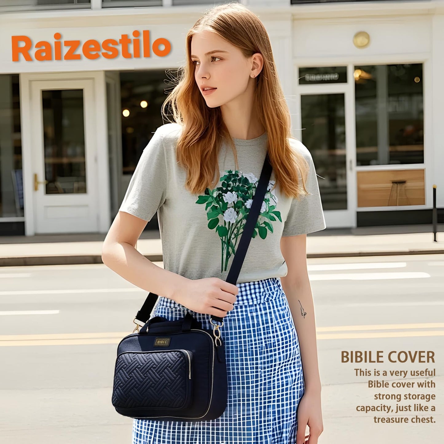 Bible Cover for Women Bible Case, Large Bible Bag, Bible Study Supplies Bible Journaling Kit Book Carrying Case with Bible Highlighters Tabs, Valentines Day Christian Gifts for Women (Black)