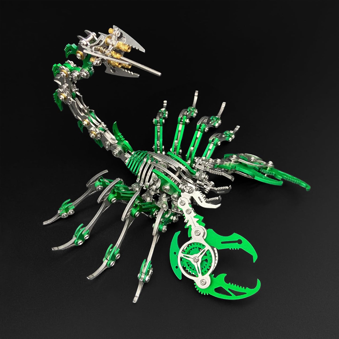 3D Metal Model Kits,3D Metal Puzzle for Adults Mechanical Scorpion King Green Steel Warcraft Collection DIY Animal Brain Teasers Simple 3D Puzzles for Adults.