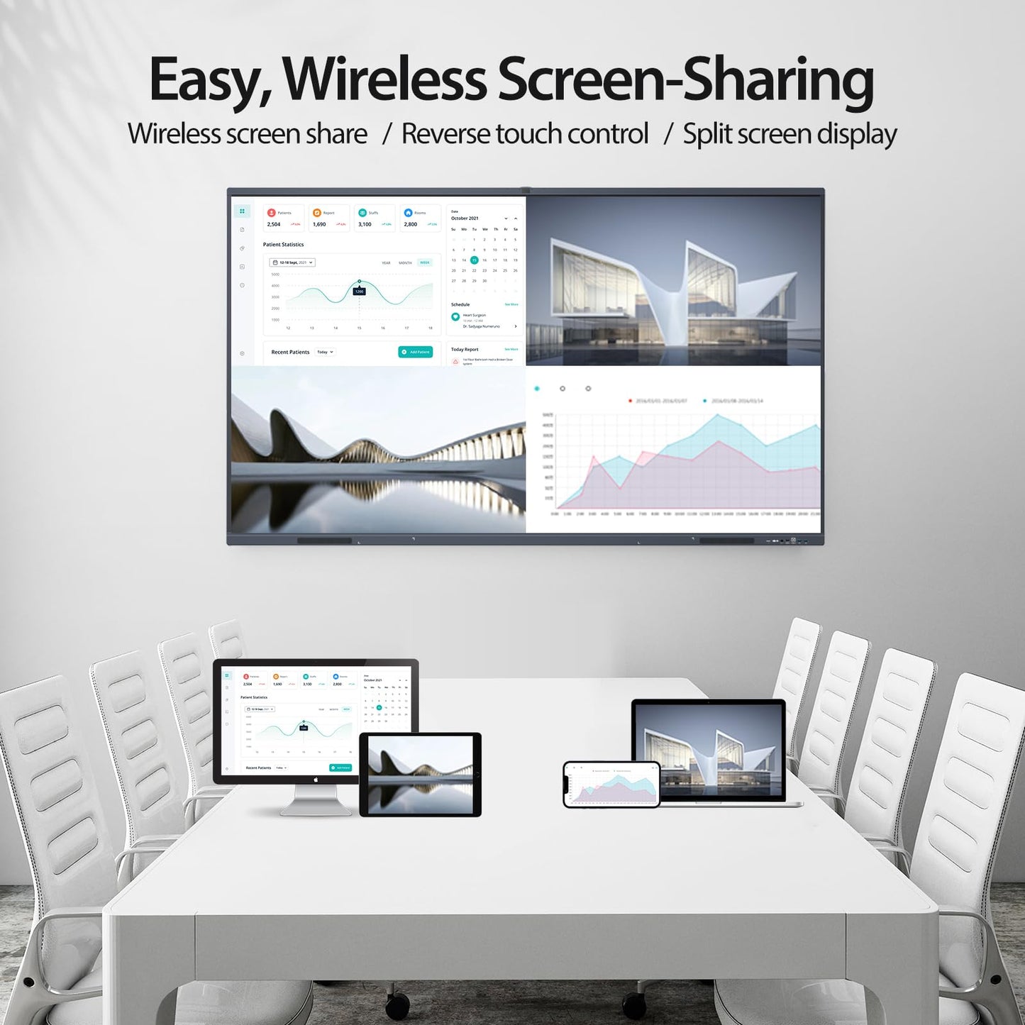 JAV Interactive Whiteboard, 55'' 4K UHD Smart Whiteboard, Smart Board for Classroom and Business, Digital Touch Screen Smartboard, Robust App Ecosystem for Remote Meeting (Board Only)