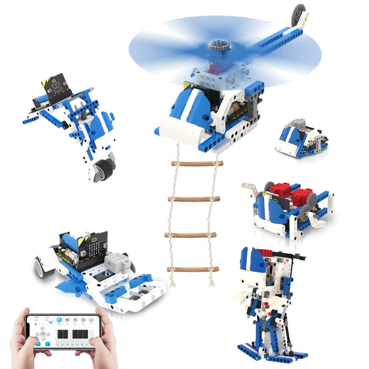 Yahboom Micro:bit Building Robot Kit 16 in 1 STEM Projects Standard with Sensor Module DIY (Standard Kit with microbit V2)