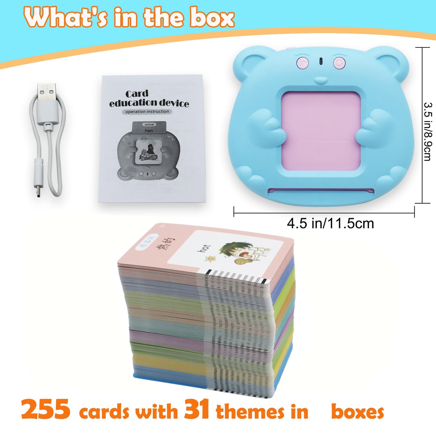 MAYAPHILOS 510 Sight Words Talking Flash Cards Cantonese and English, Trilingual Learning Flashcard Toys, Learn Cantonese and Chinese for Kids, Audible Pocket Speech for Toddlers