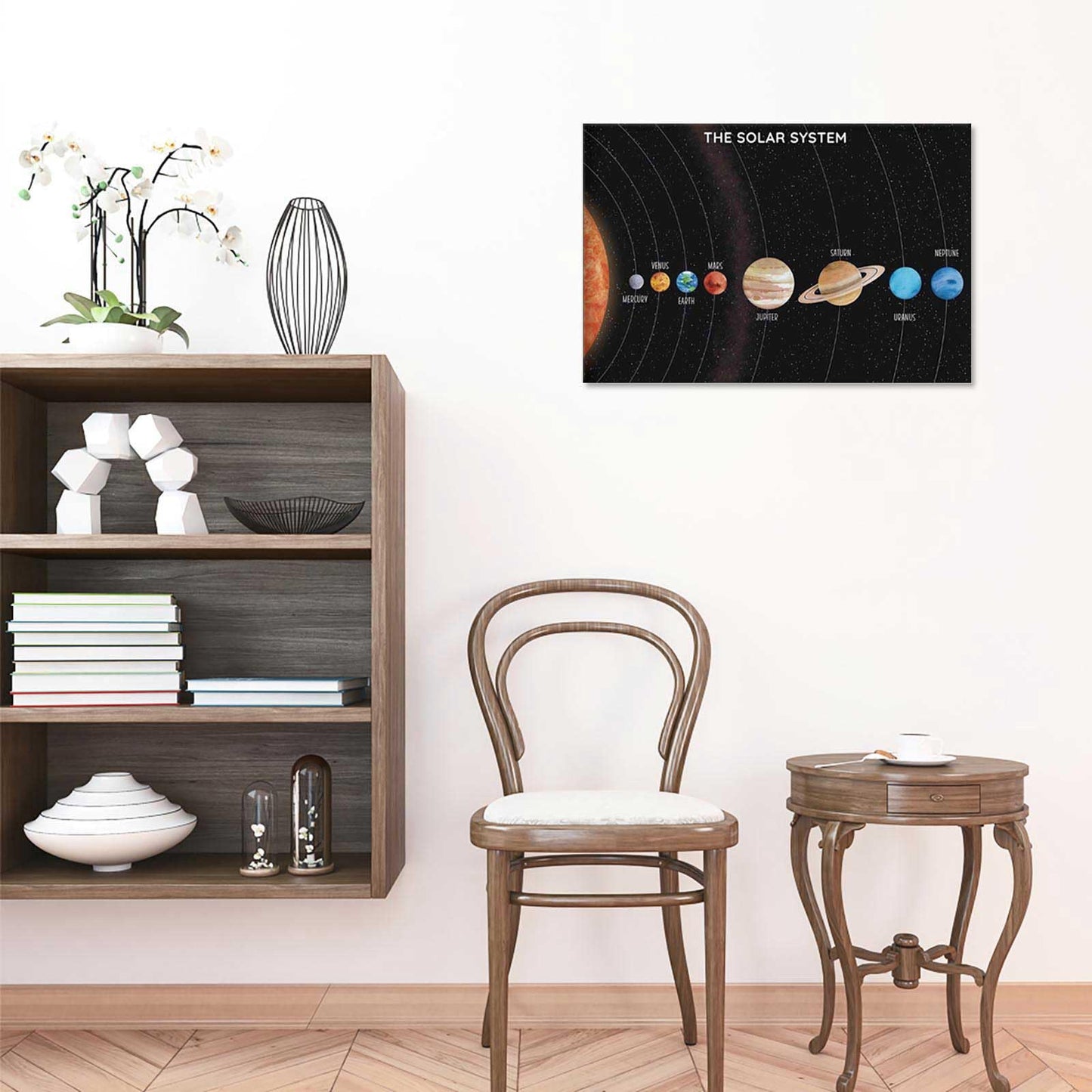 Solar System Educational Planet Poster Universe Infographic Star Life Cycle Astronomy Knowledge Suitable For Living Room Dormitory Bedroom Wall Decoration 16x24in Framed