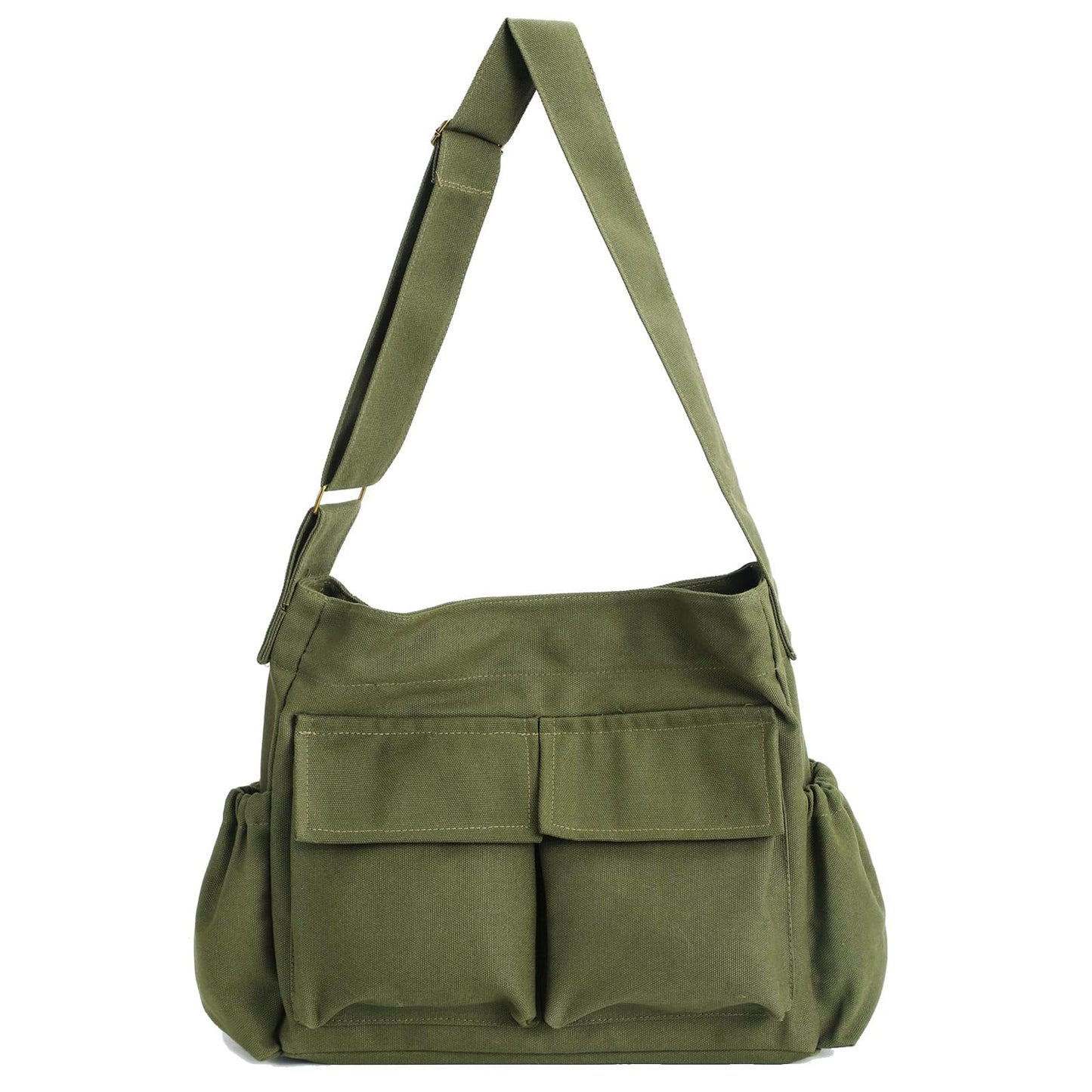 VODIU Canvas Messenger Bag Large Hobo Crossbody bags for Women,Men, Shoulder Tote Handbags with Laptop pocket Green