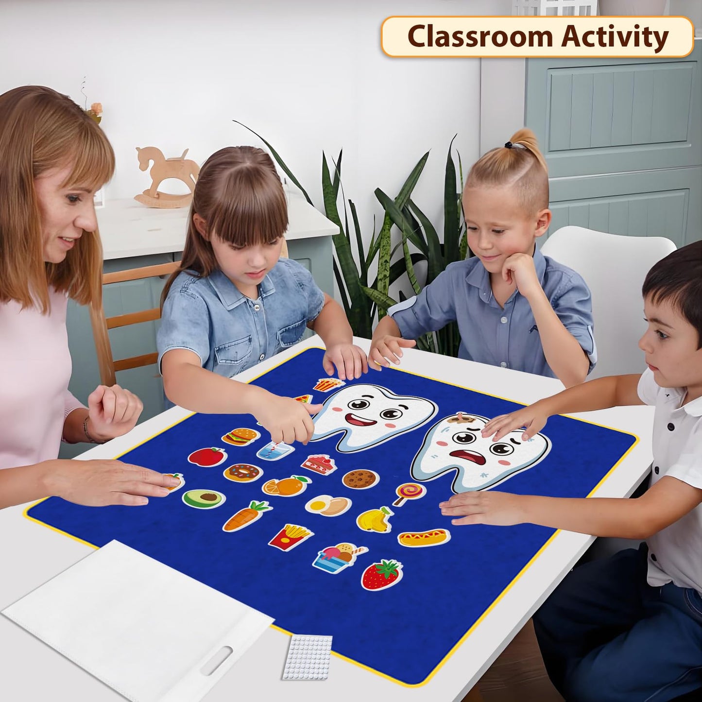 Ai fsem 22 Pcs Teeth Toys Felt Board Story Sets Felt Wall Activities for Toddlers Matching Game Toddler Learning Activities Play School Set