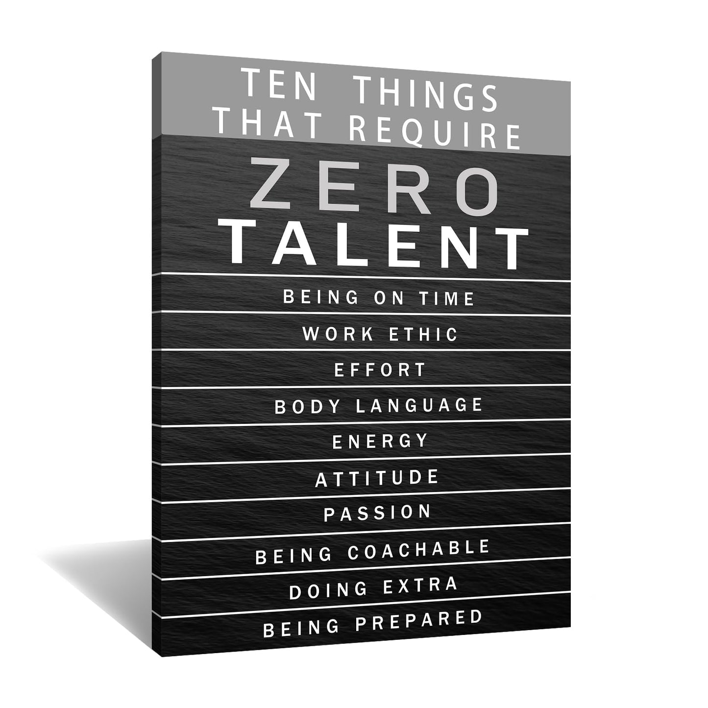 Office Wall Art Motivational Inspirational Posters Prints on Canvas Ten Things That Require Zero Talent Inspiring Quotes Picture Print for Living Room Home Decor Framed Ready to Hang [30''W x 40''H]