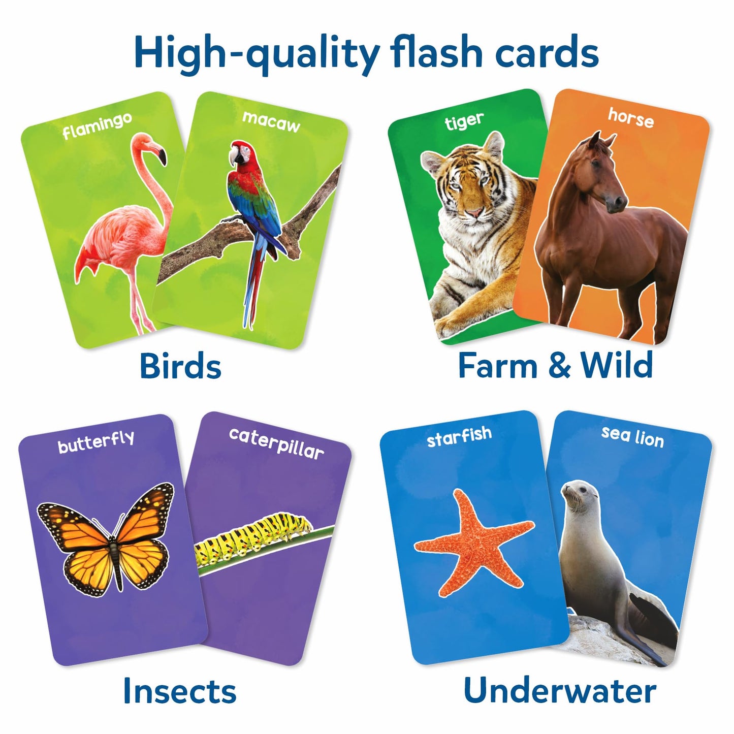 Skillmatics Thick Flash Cards for Toddlers - First 100 Animals, Montessori Toys, Preschool Learning Activities, Learning Aids, Gifts for Kids Ages 1, 2, 3, 4 Years
