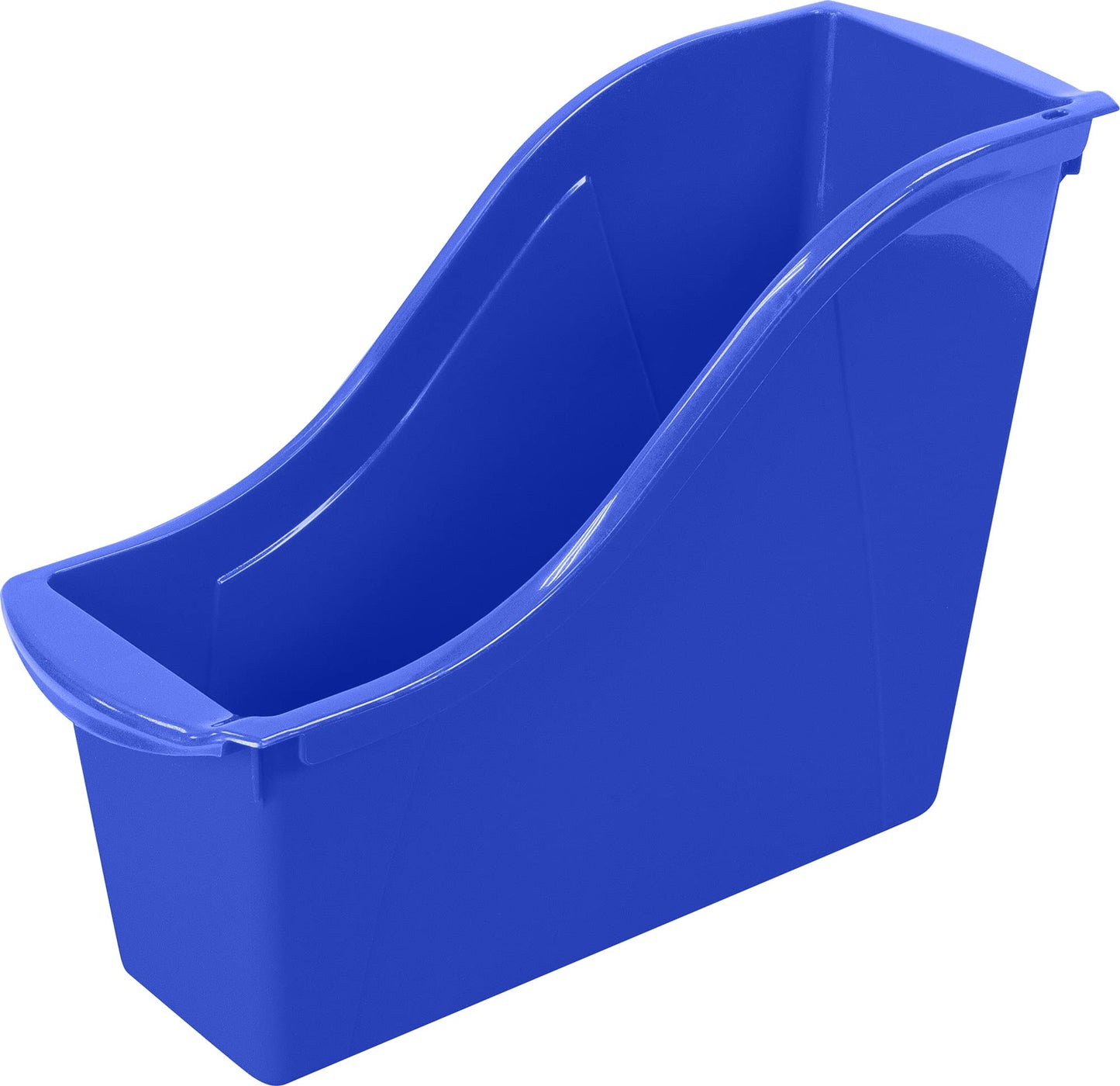 Storex Small Book Bin – Interlocking Plastic Organizer for Home, Office and Classroom, Blue, 6-Pack (71108U06C)