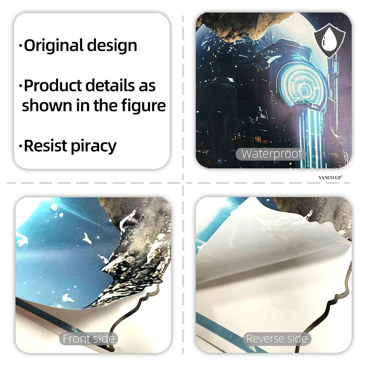 Quanhaigou 3D Wall Decals Stickers Wall Murals Wallpaper Decor for Home Floor Living Room (Tech Universe)