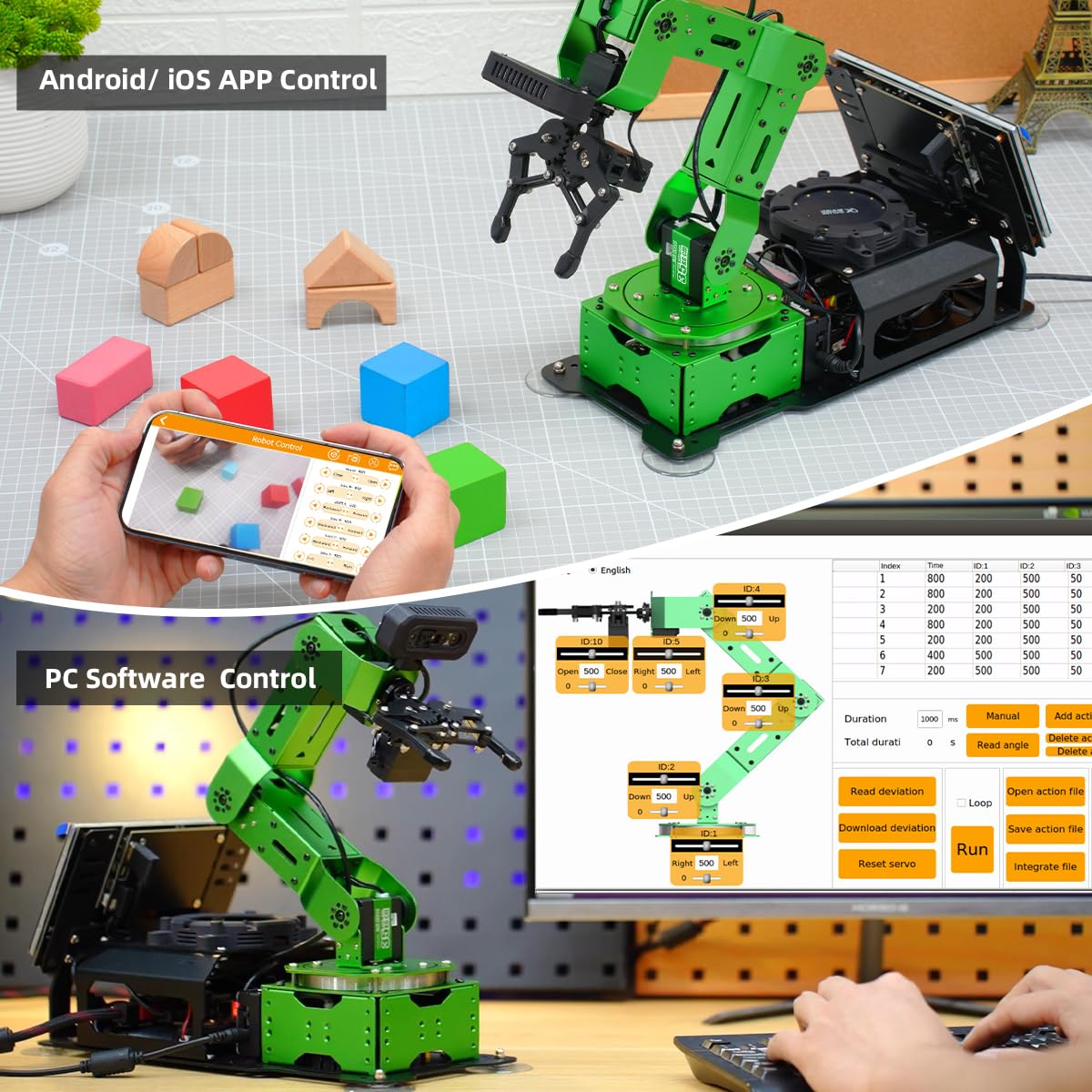 HIWONDER ROS2 ChatGPT Robotic Arm 6DOF Flexible Smart Robot Large AI Models Programming Robot Arm Kit ROS Education AI Vision & Voice Command Scene Understanding, JetArm Ultimate Kit Without Jetson