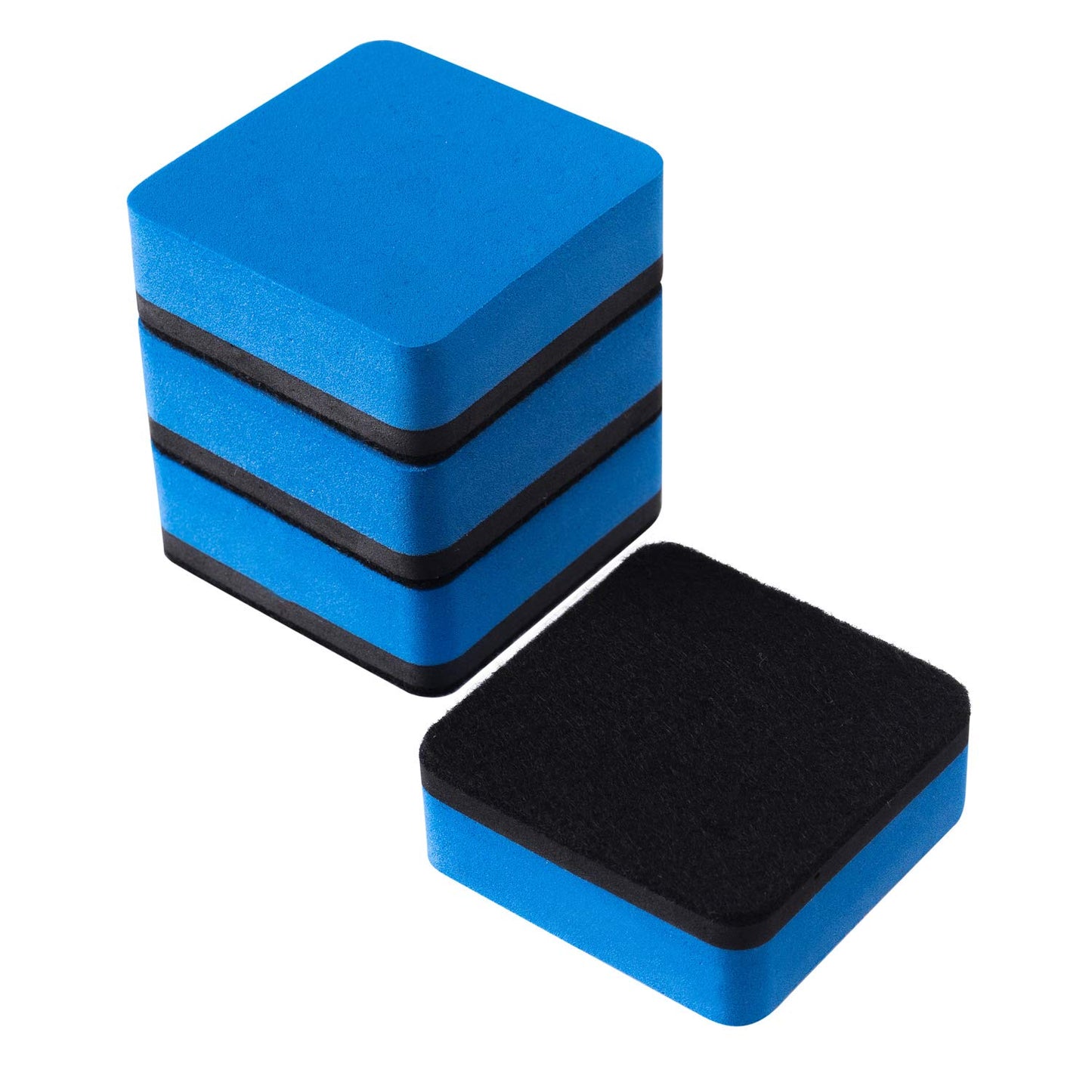 Favourde 48 Pack Magnetic Whiteboard Dry Erase Erasers Chalkboard Cleansers for Classroom, Home and Office (Blue)