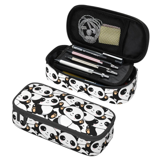 Geoocii Panda Large Capacity Pencil Case Organizer Pencil Pouch Stationery With Zipper School Supplies Pencil Bag For Girls Boys Teens Adult Office