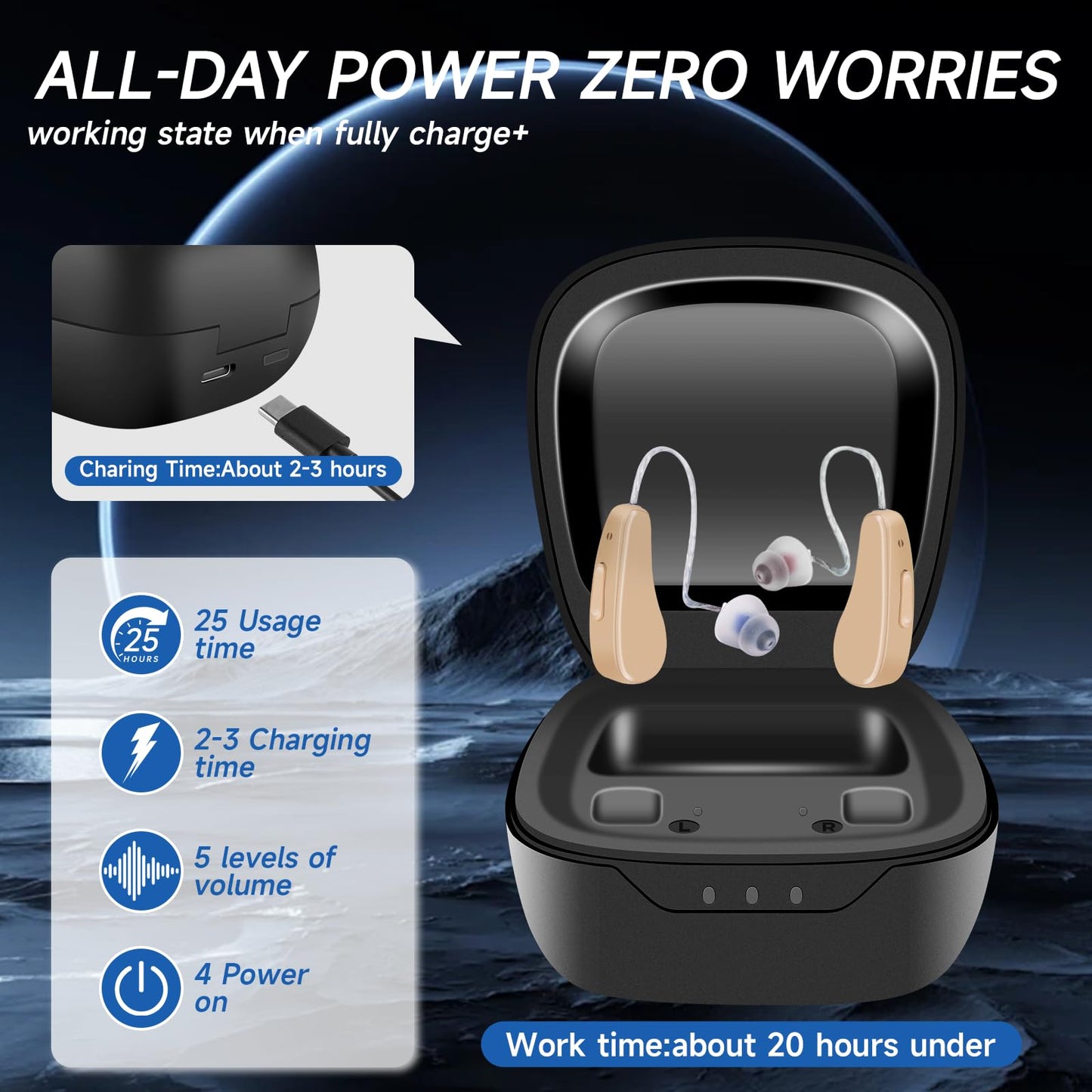 Aserbene Hearing Aids for Seniors Rechargeable – OTC Hearing Devices with Noise Cancelling, Easy to Use, Comfortable & Lightweight Design for Clear Daily Hearing