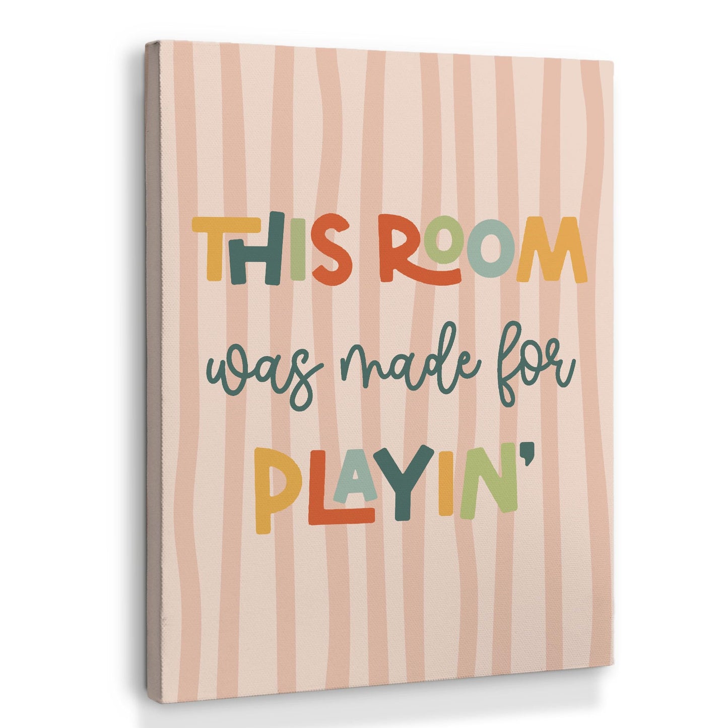 XINCEYWJ Boho Kids Playroom Wall Decor, This Room Was Made For Playin Canvas Art Prints Framed, Welcome Sign, Trendy Nursery Wall Art for Kids Girly Boys Toddler Room Dorm Bedroom, 11x14 In