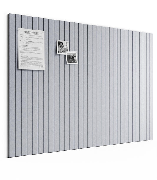 Bumusty Large Cork Board Alternative-48 x 36" Felt Bulletin Board Tiles, with 30 Pushpins, 70 Adhesive Tabs, Fine-Stripe 12-Pack, Cork Boards for Office Push Pin Board Felt Board-Soft Gray