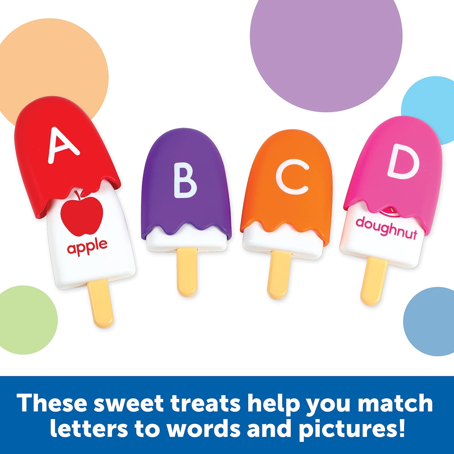 Learning Resources Mini ABC Pops – Alphabet Toys, ABC Puzzle, Phonics Games for Toddlers, Fine Motor Toys, Play Food Set, Preschool Activities, Sensory Bin Letters, Gifts for Kids