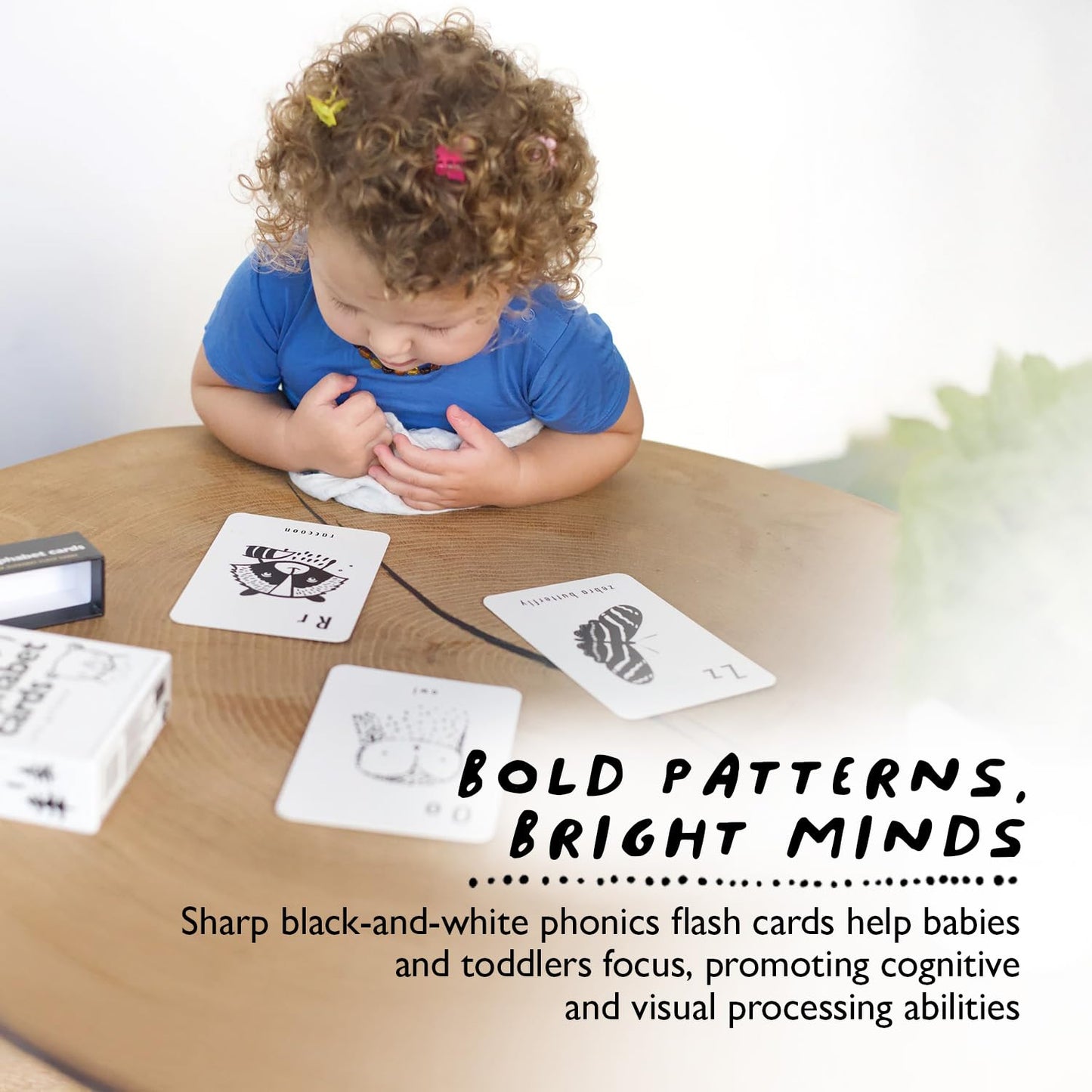 Wee Gallery Educational Flashcards for Babies, Double Sided Black and White Learning Flash cards, Woodland Animal Alphabet Cards for Visual Stimulation and Cognitive Development of Toddlers