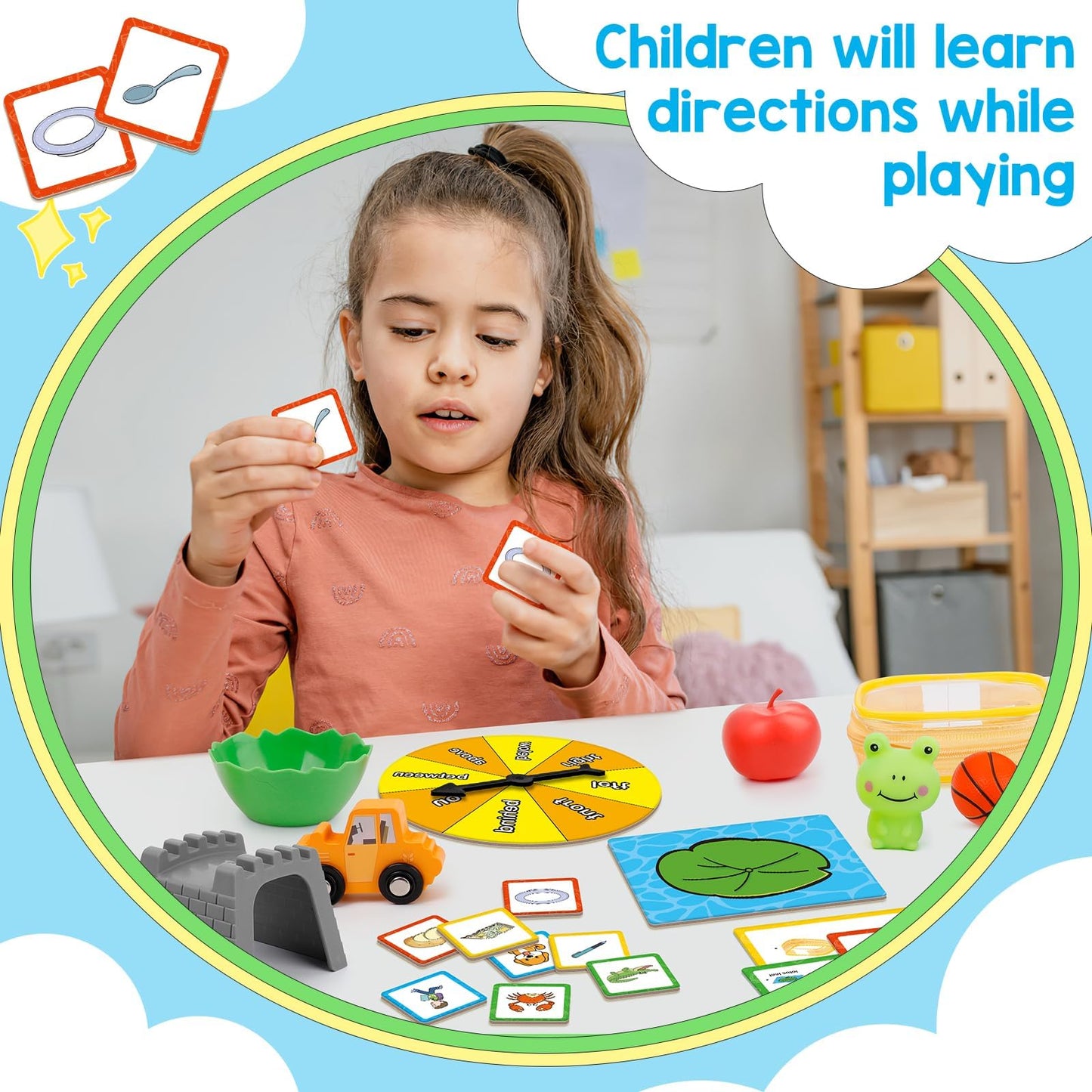 Broytain Positional Word Learning Set, Toddler Board Games, Manipulatives Match Games, Educational Games for Kids Ages 4+, STEM Learning Activities, Fine Motor Skills, Speech Therapy Toys