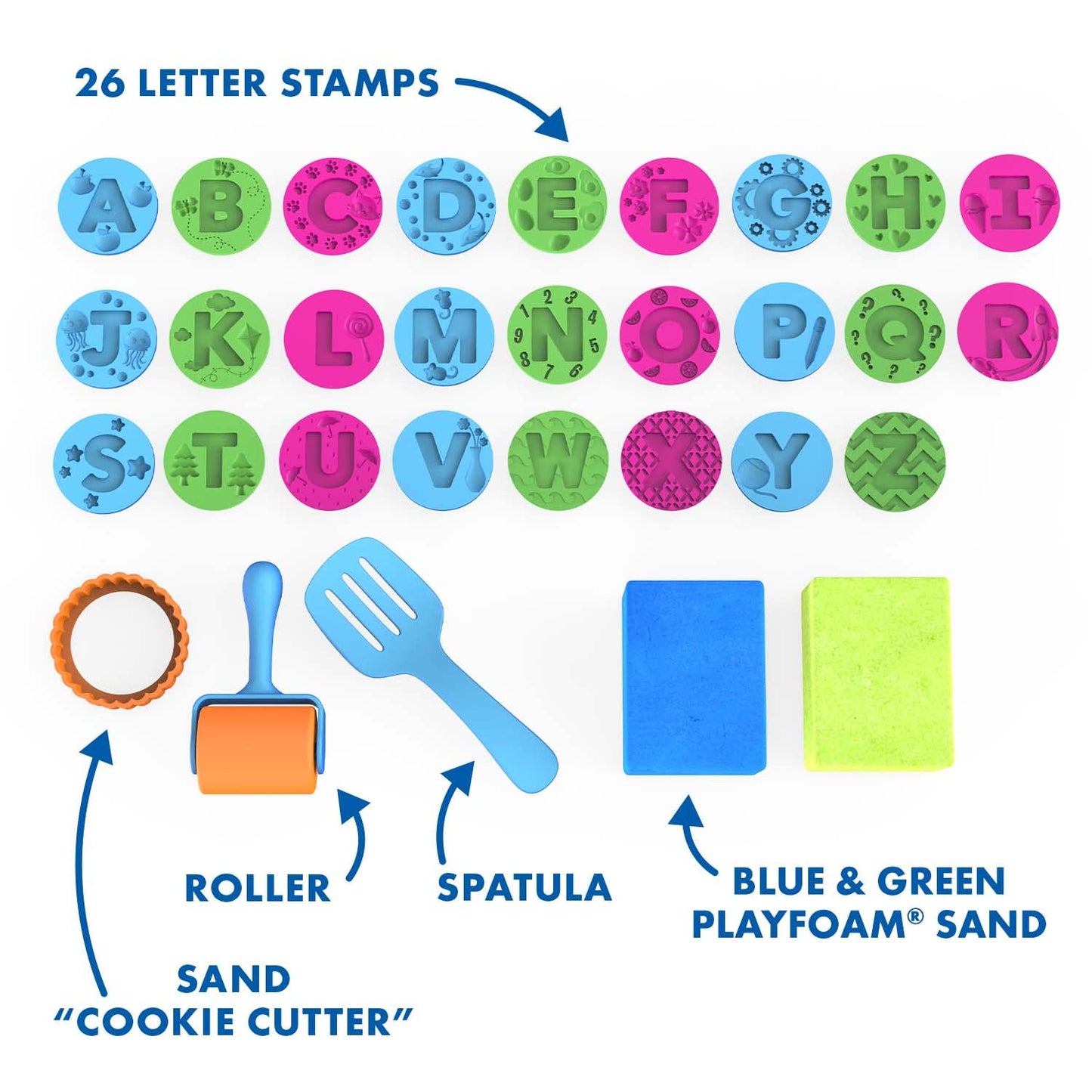 Educational Insights Playfoam Sand ABC Cookies Set - Toddler Learning Toys, Preschool Sensory Toys for Kids 3-5, Non Toxic Play Sand Kit for Toddlers, Sensory Letters, Alphabet Learning Activities