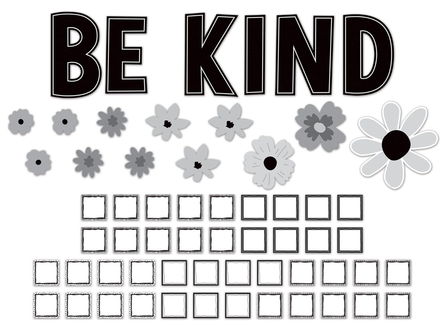 Teacher Created Resources Black and White Floral Be Kind Bulletin Board (TCR6801)