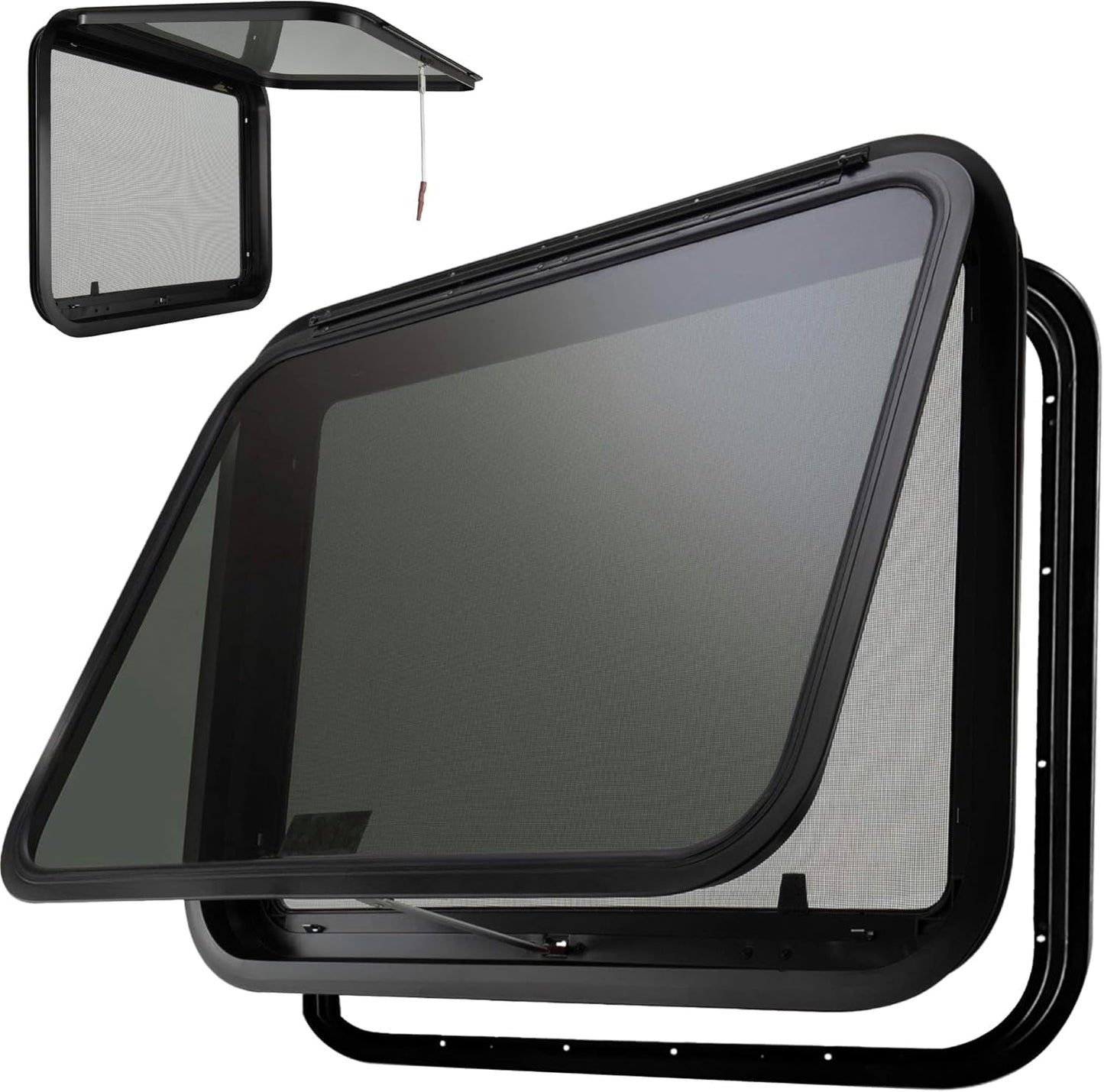 PRO FLEX Heavy Duty RV Exit Window - Tempered Glass, 36in W x 22in H, DOT Certified, Easy Installation, for 1-3/4in Wall Thickness