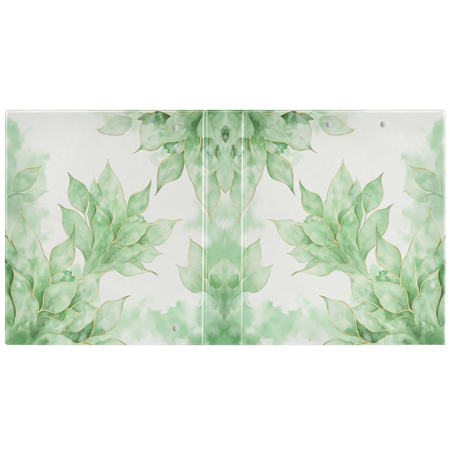 Eucalyptus Round Ring Binders 1.5 Watercolor Leaves Plant Vase 3 Ring Clipboard Binder for Office School Work Supplies File Folder 200 Sheet Capacity Easy Open