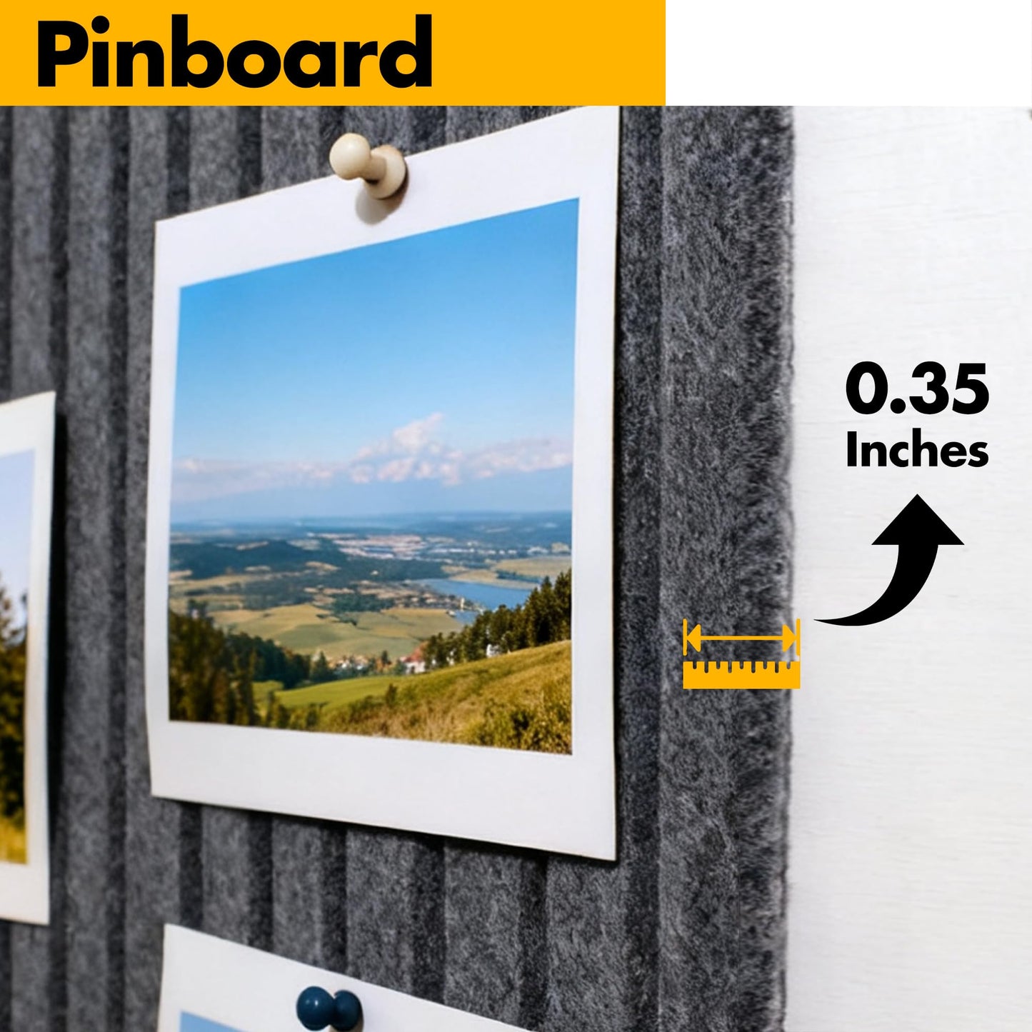 Cork Board Tiles for Wall with Push Pins, Removable 36" x 24" Slat Bulletin Board Sets, Adhesive Pin Board | Magrowill 6 Packs Felt Panels for Interior Wall Decor